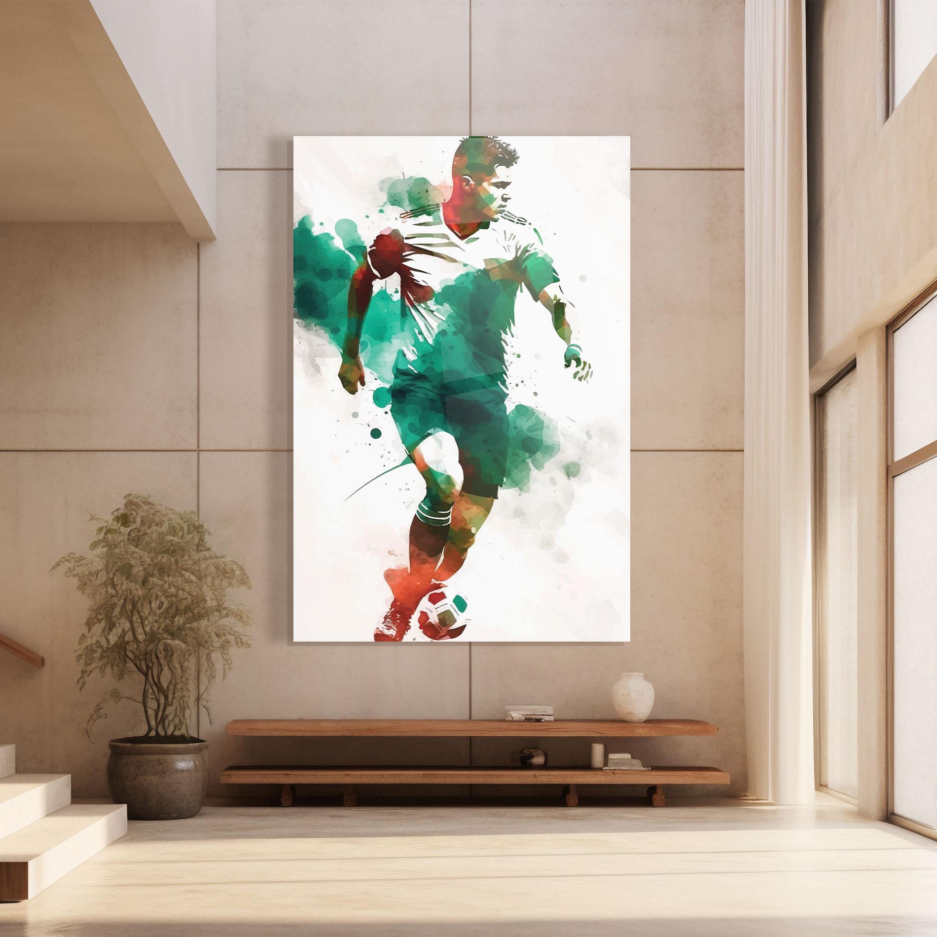 Tablou Sticla Green Football mockup 8