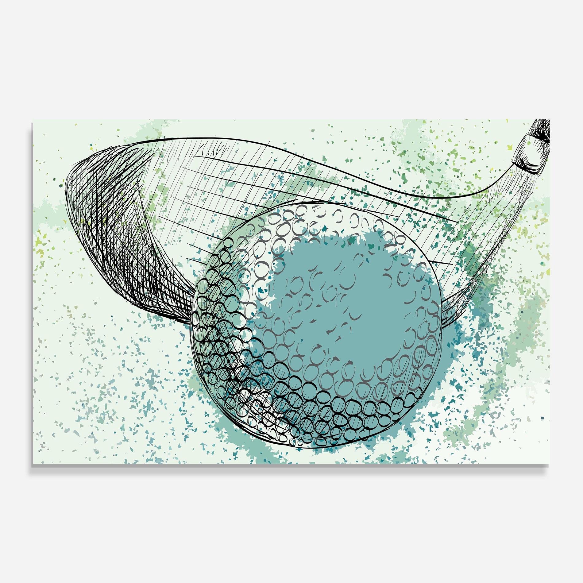 Tablou Sticla Blue Golf mockup 0