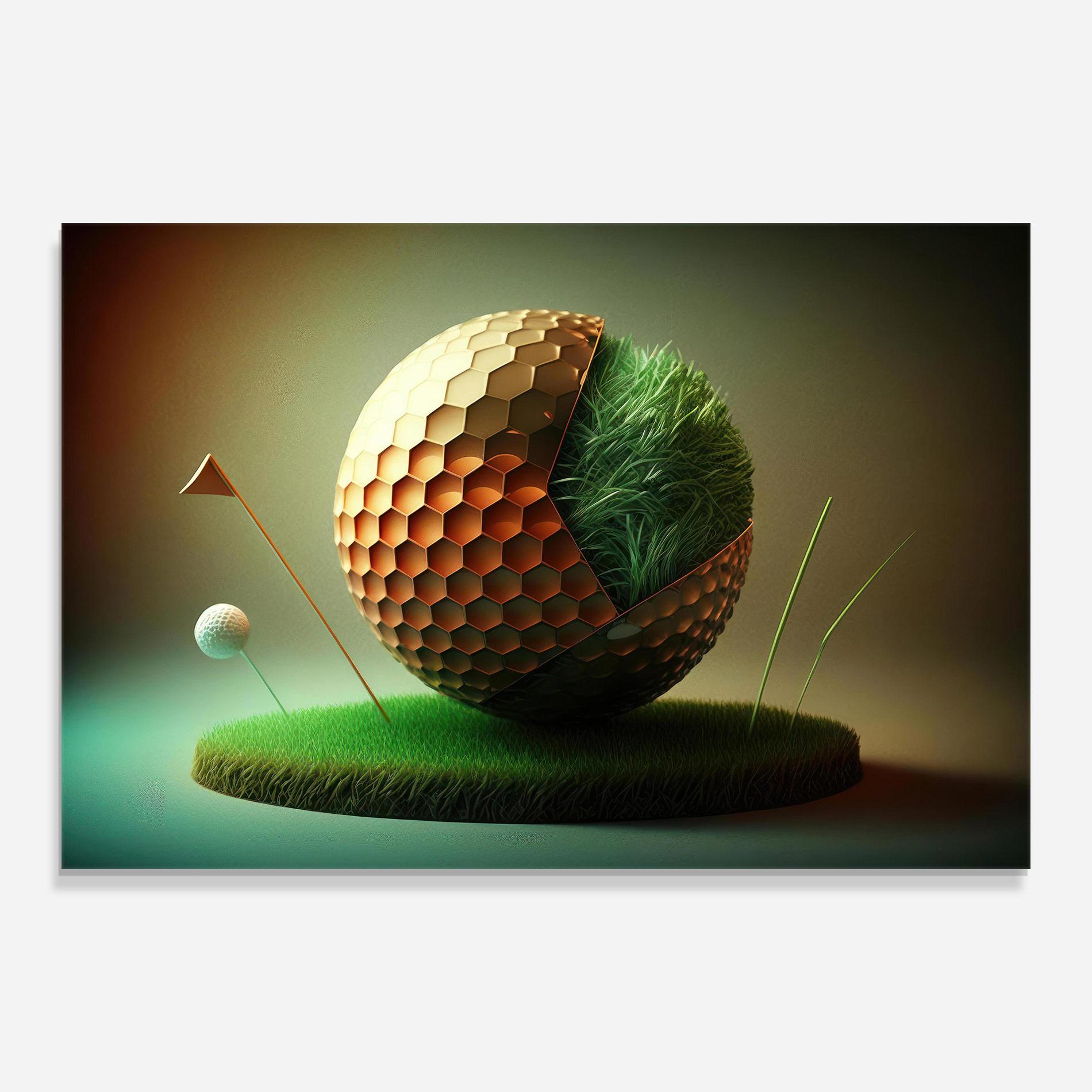 Tablou Sticla Golf Ball 3d Style mockup 0