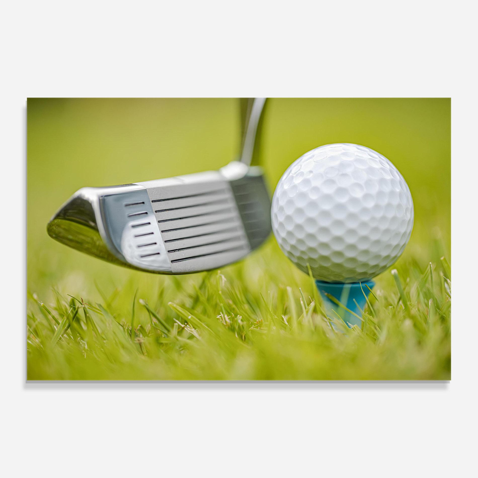 Tablou Sticla Golf Ball Grass mockup 0