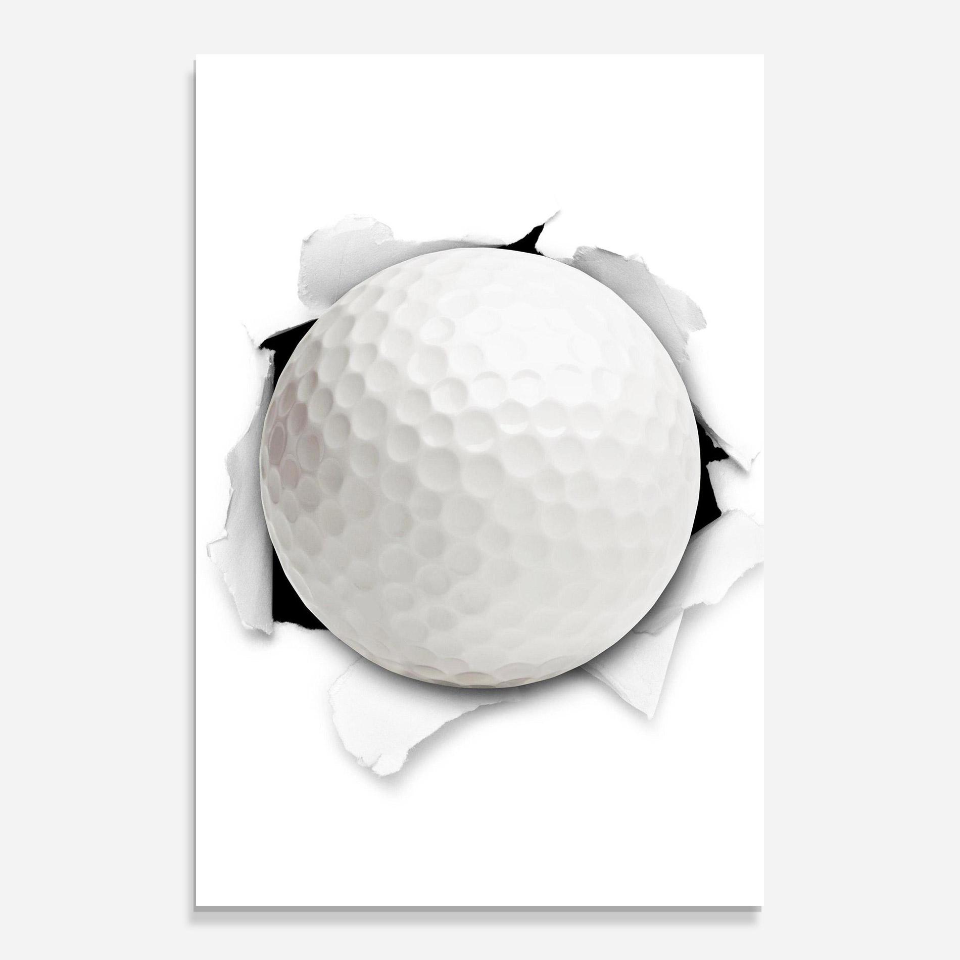 Tablou Sticla Golf Ball Bursting Hole mockup 0