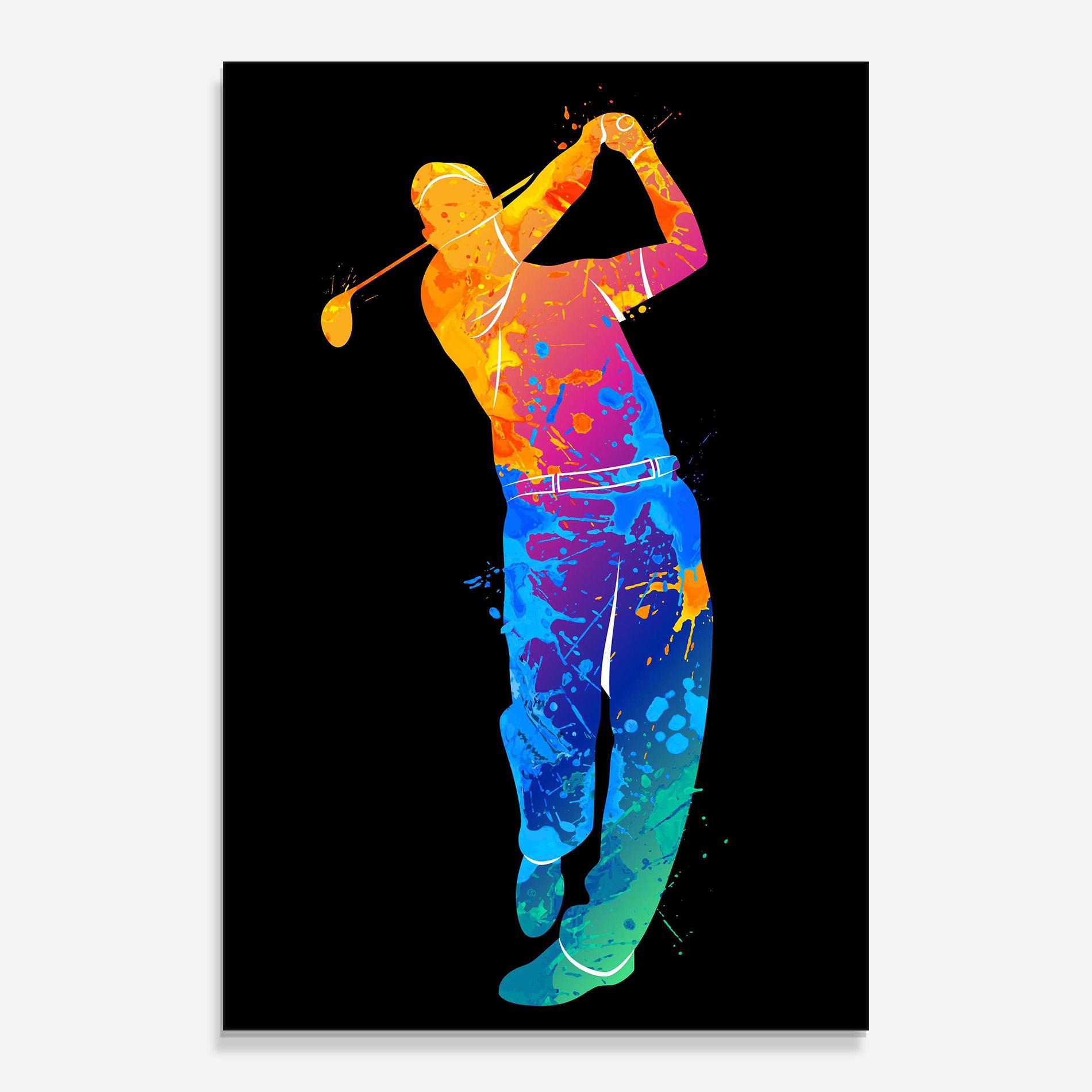 Tablou Sticla Golf Color Art mockup 0