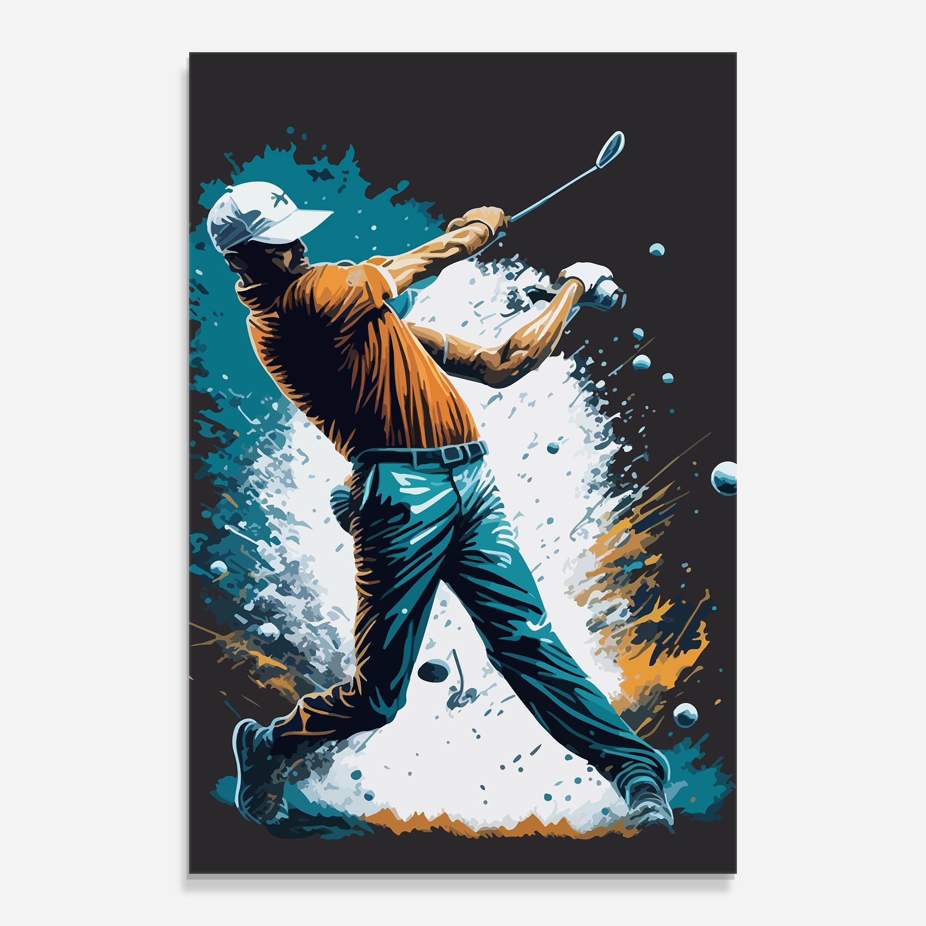 Tablou Sticla Golf On Grey mockup 0