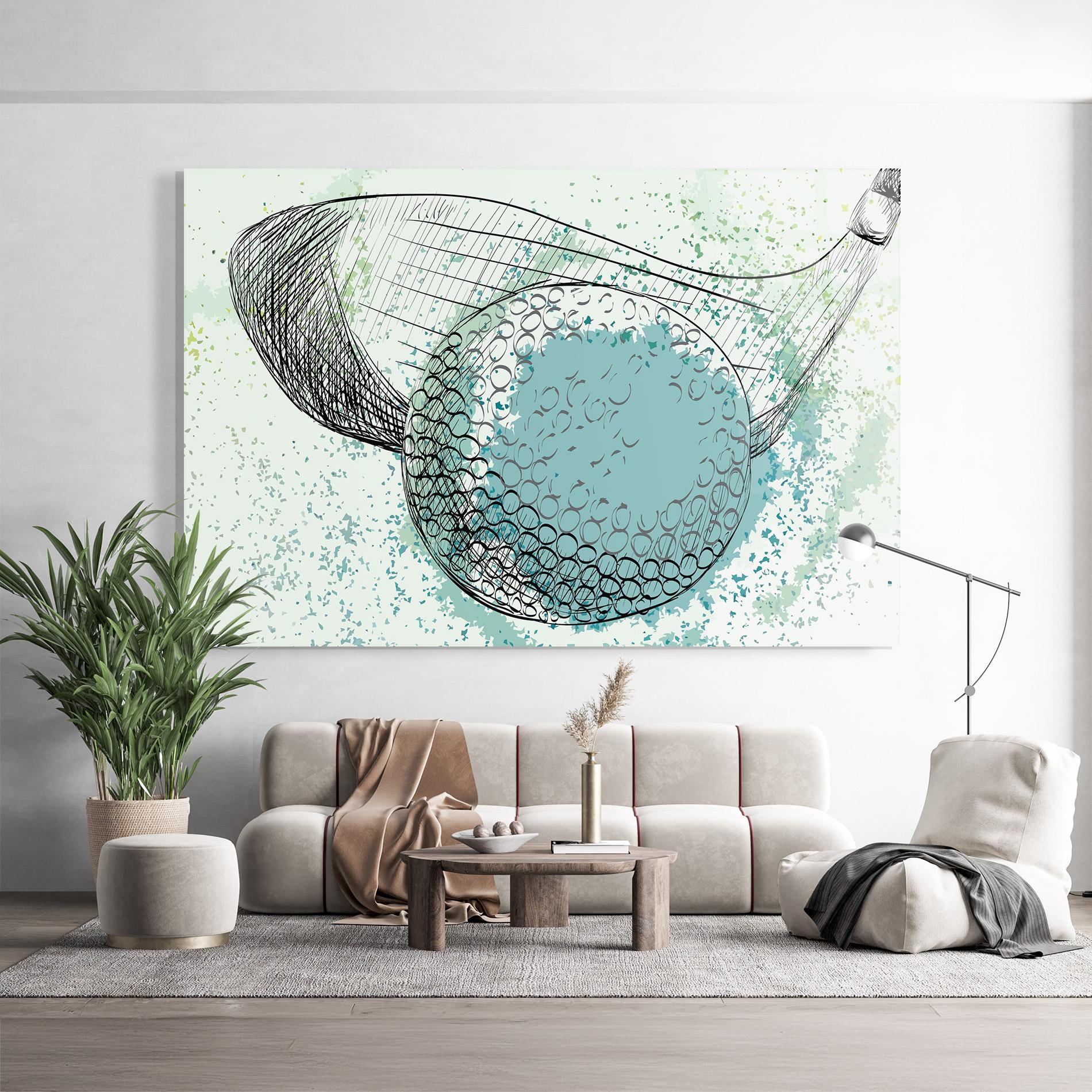 Tablou Sticla Blue Golf mockup 9