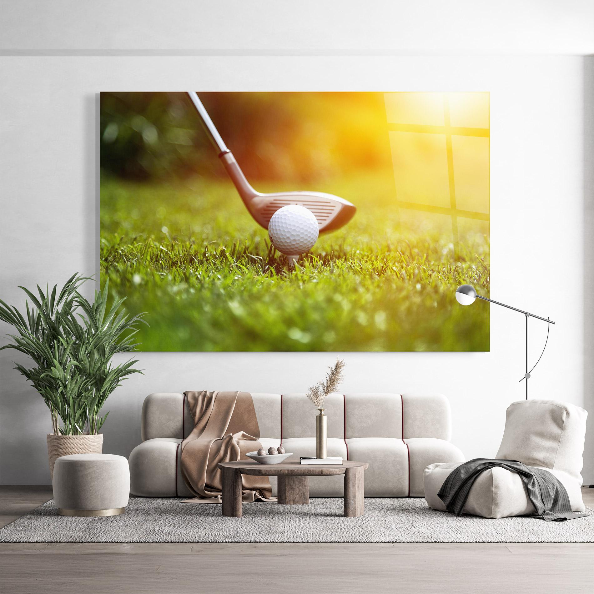 Tablou Sticla Close Up Golf Ball mockup 9