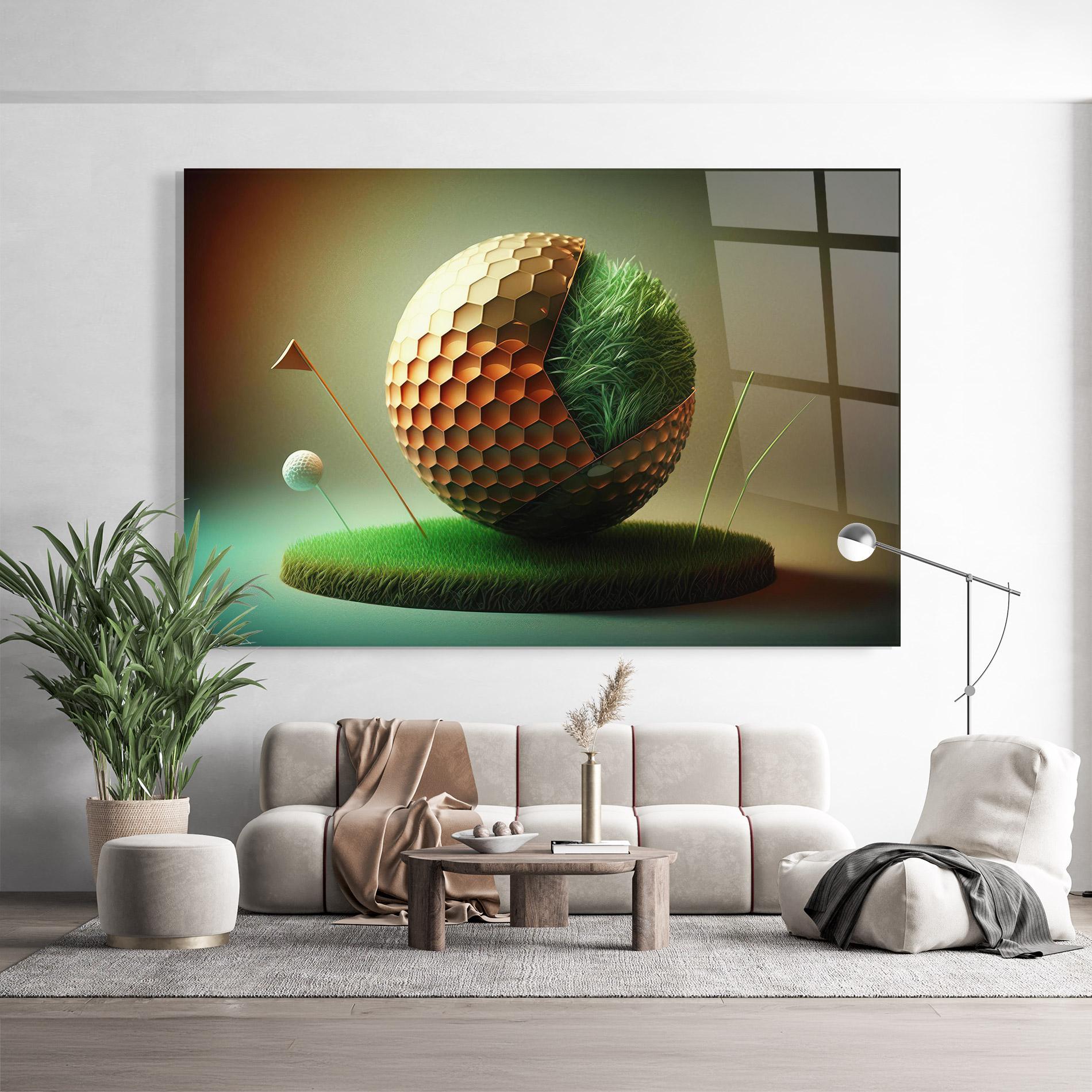 Tablou Sticla Golf Ball 3d Style mockup 9