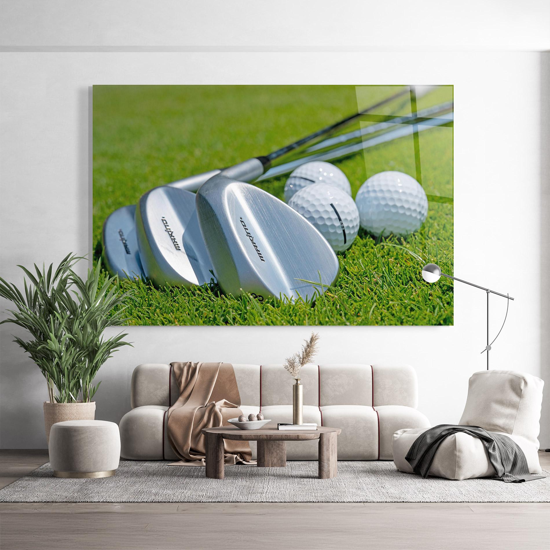 Tablou Sticla Golf Club On Grass mockup 9