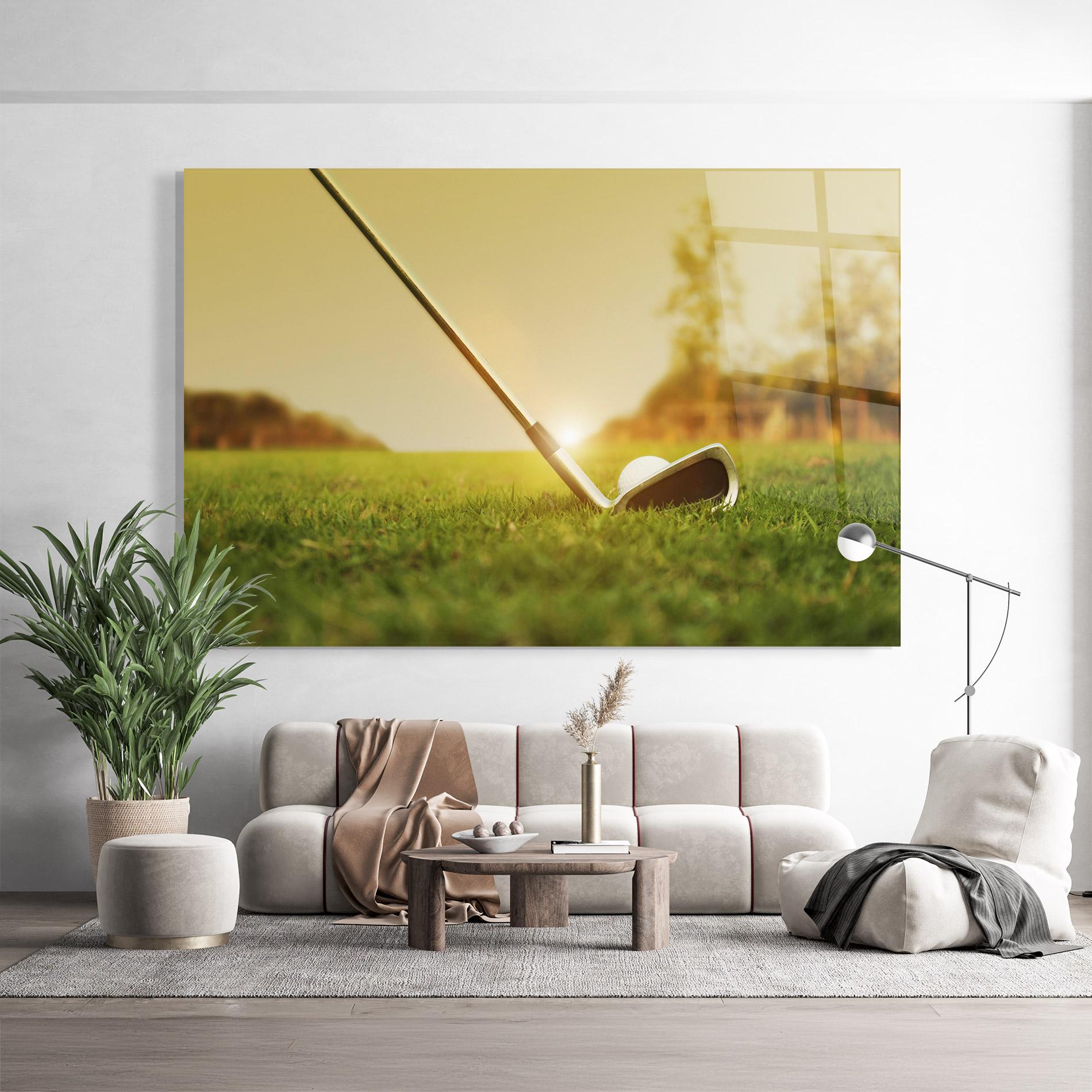 Tablou Sticla Golf Course mockup 9