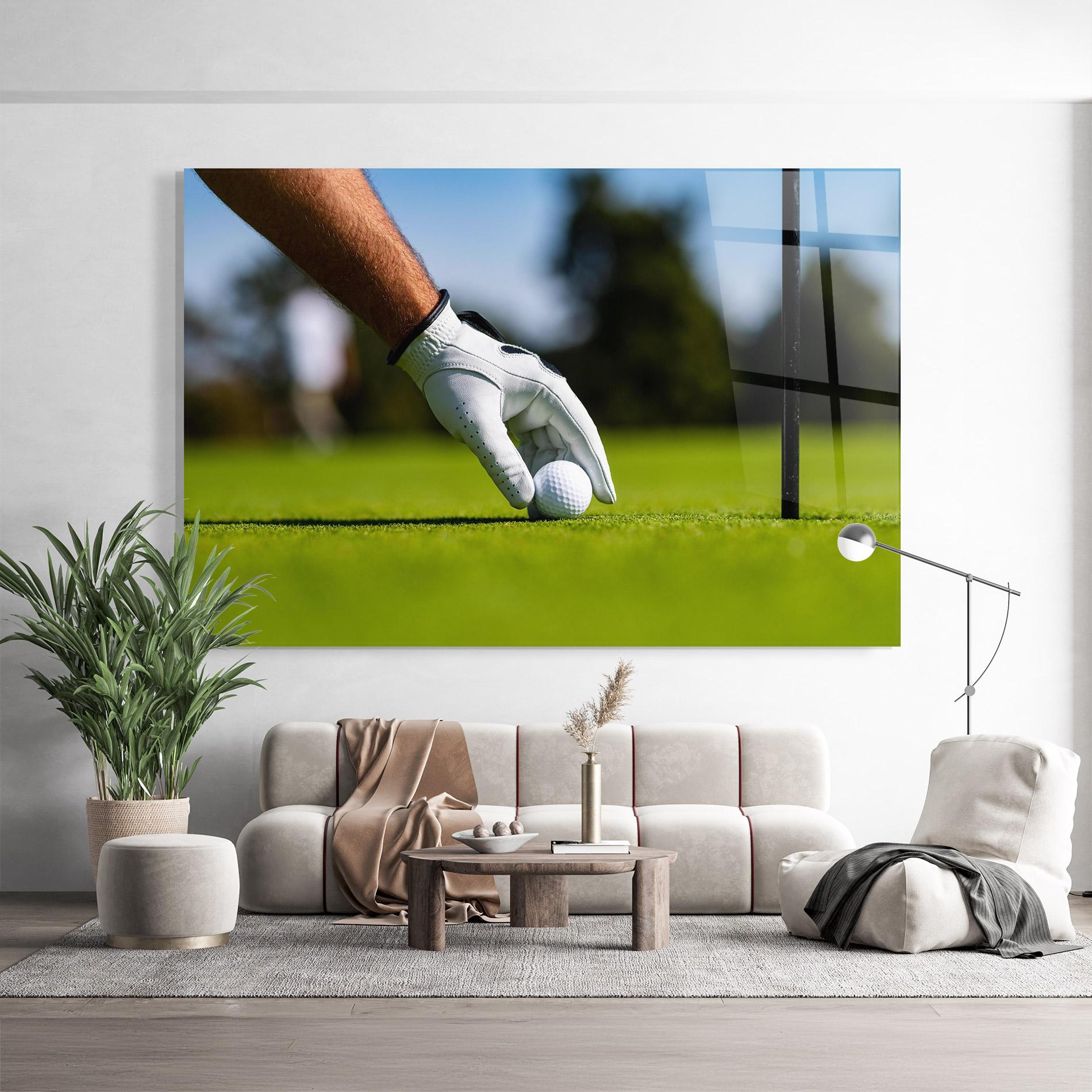 Tablou Sticla Golfer Man mockup 9
