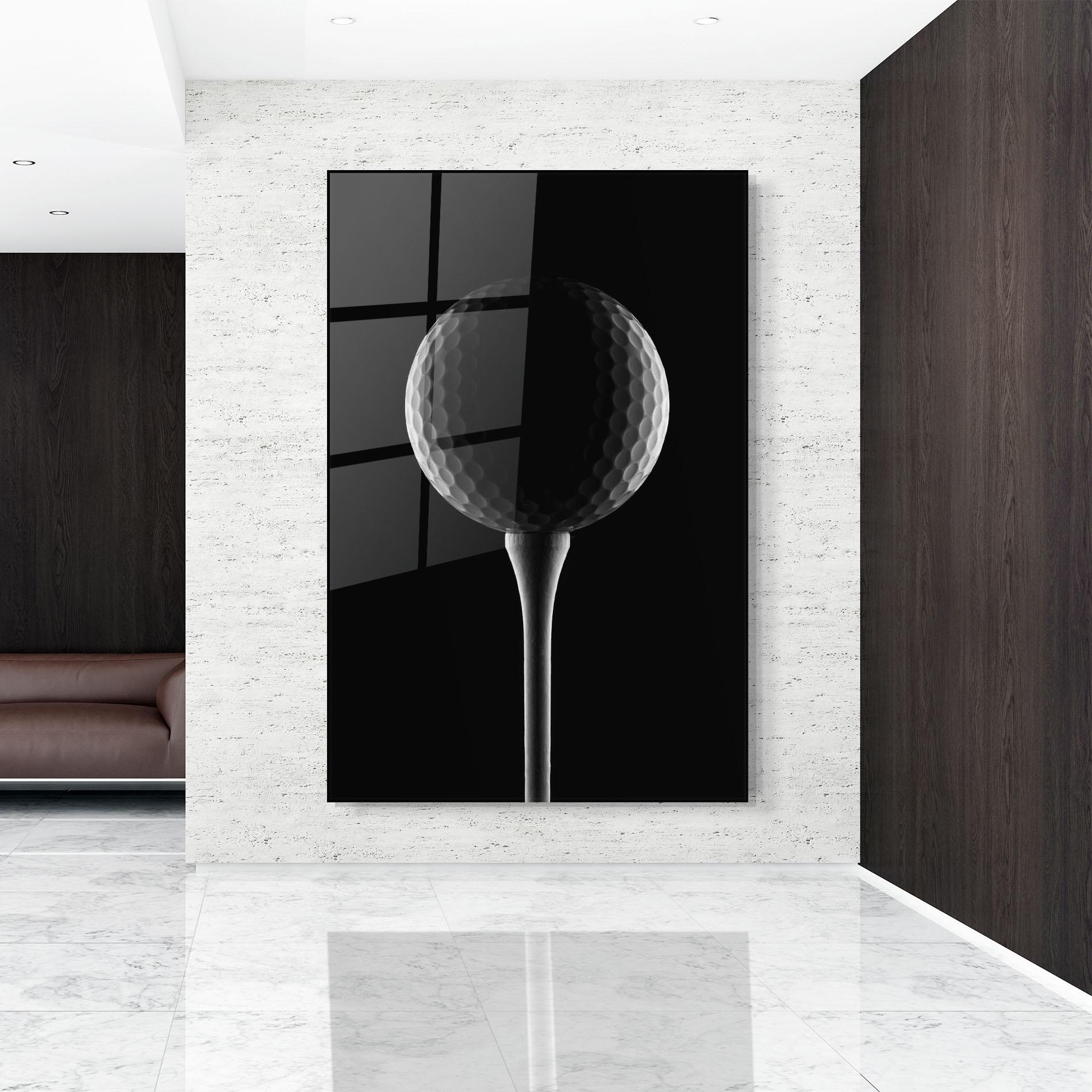 Tablou Sticla Golf Ball Black mockup 9