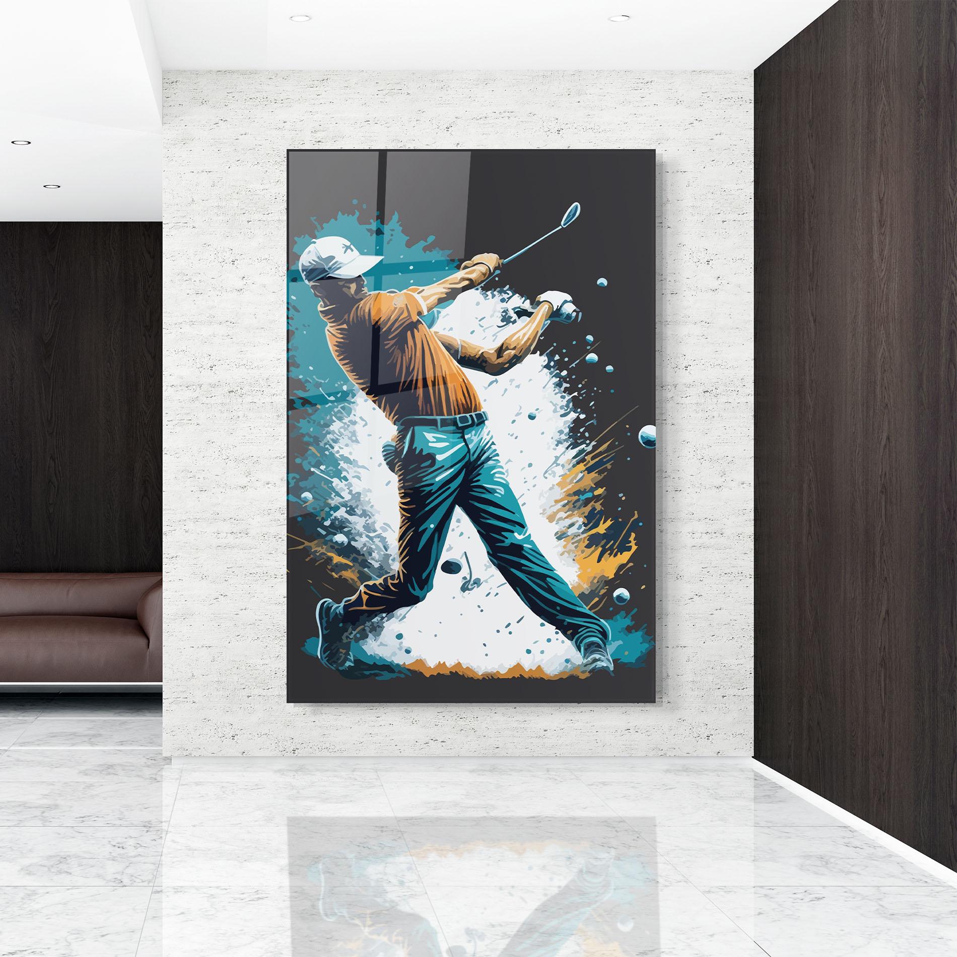Tablou Sticla Golf On Grey mockup 9