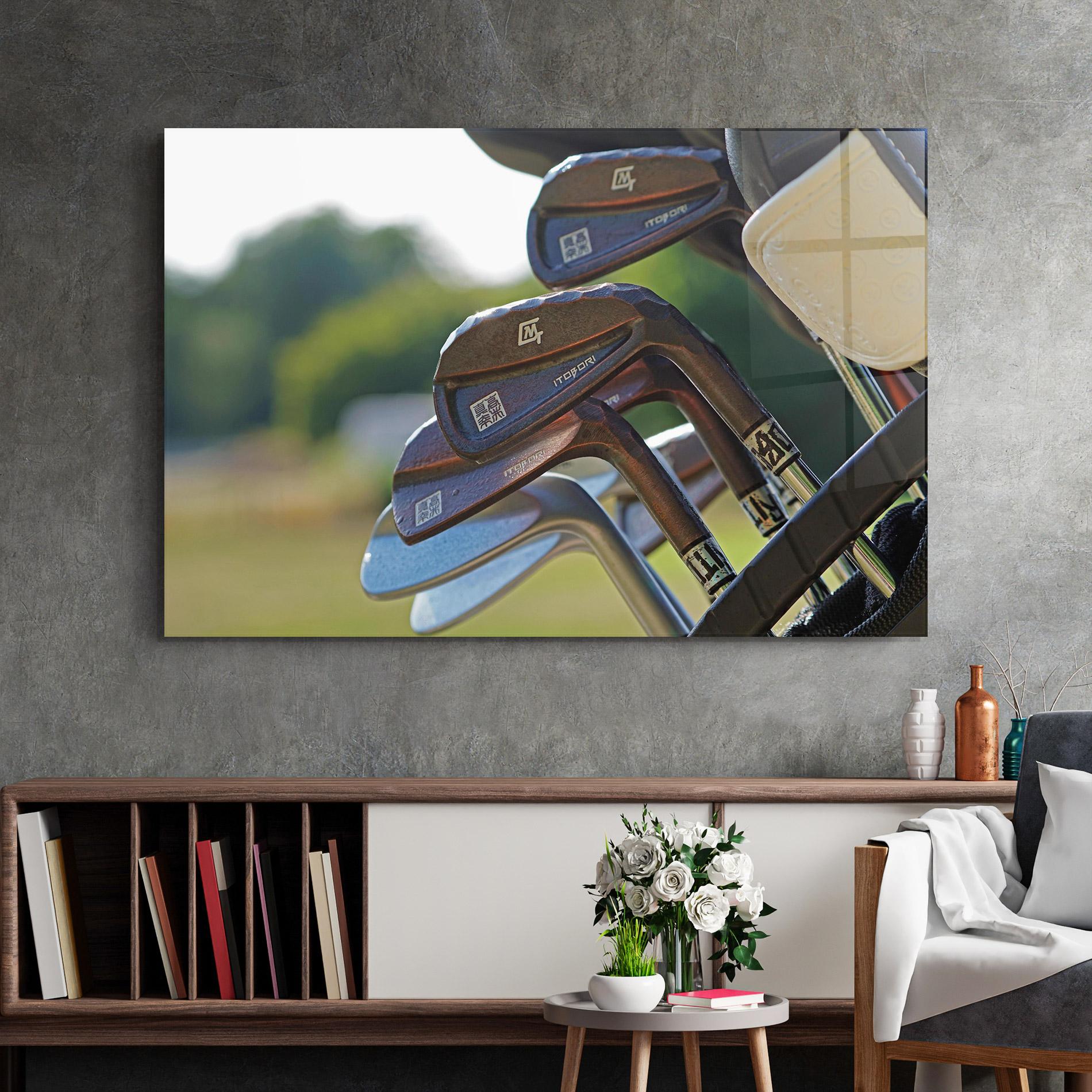 Tablou Sticla Brown Golf Club mockup 2