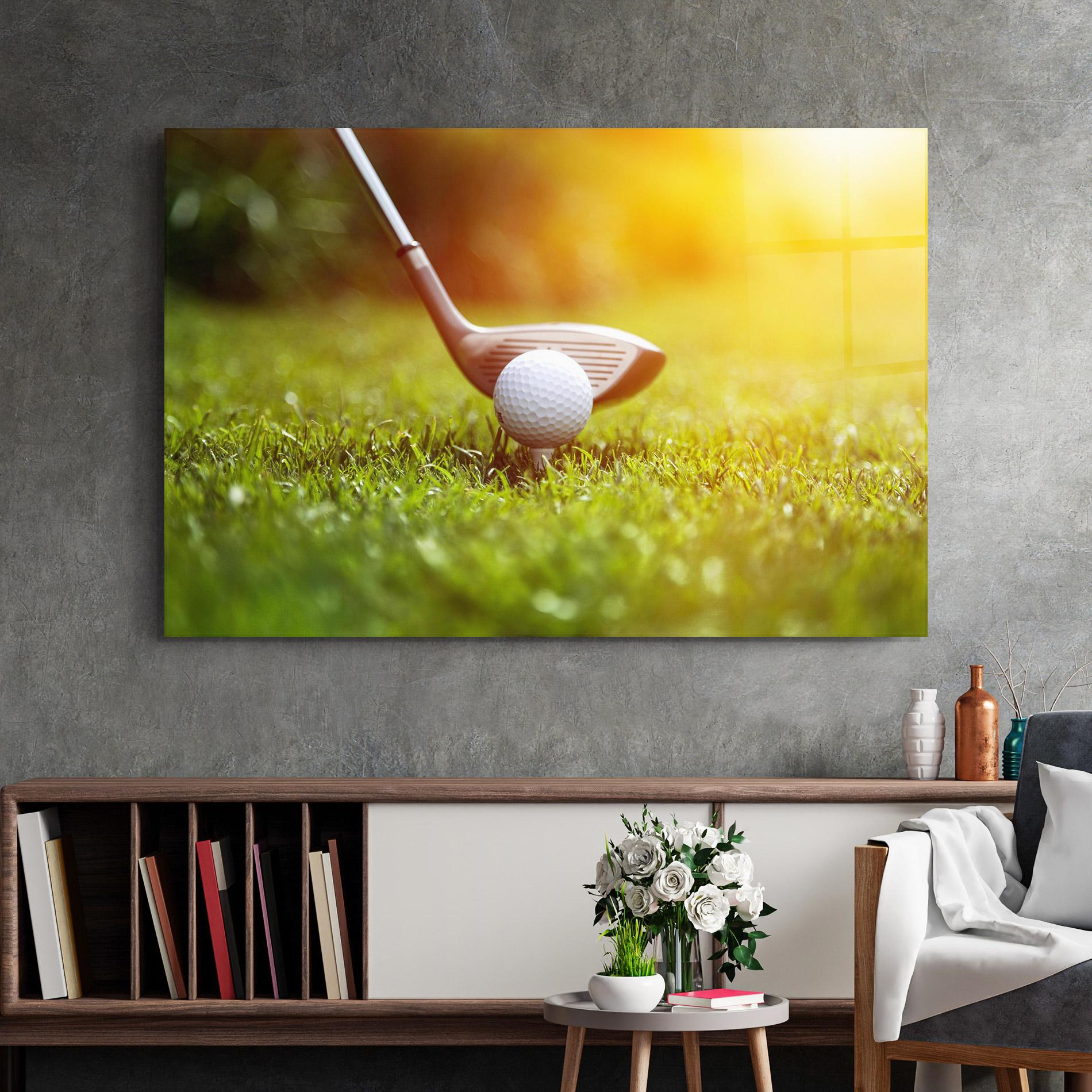 Tablou Sticla Close Up Golf Ball mockup 2