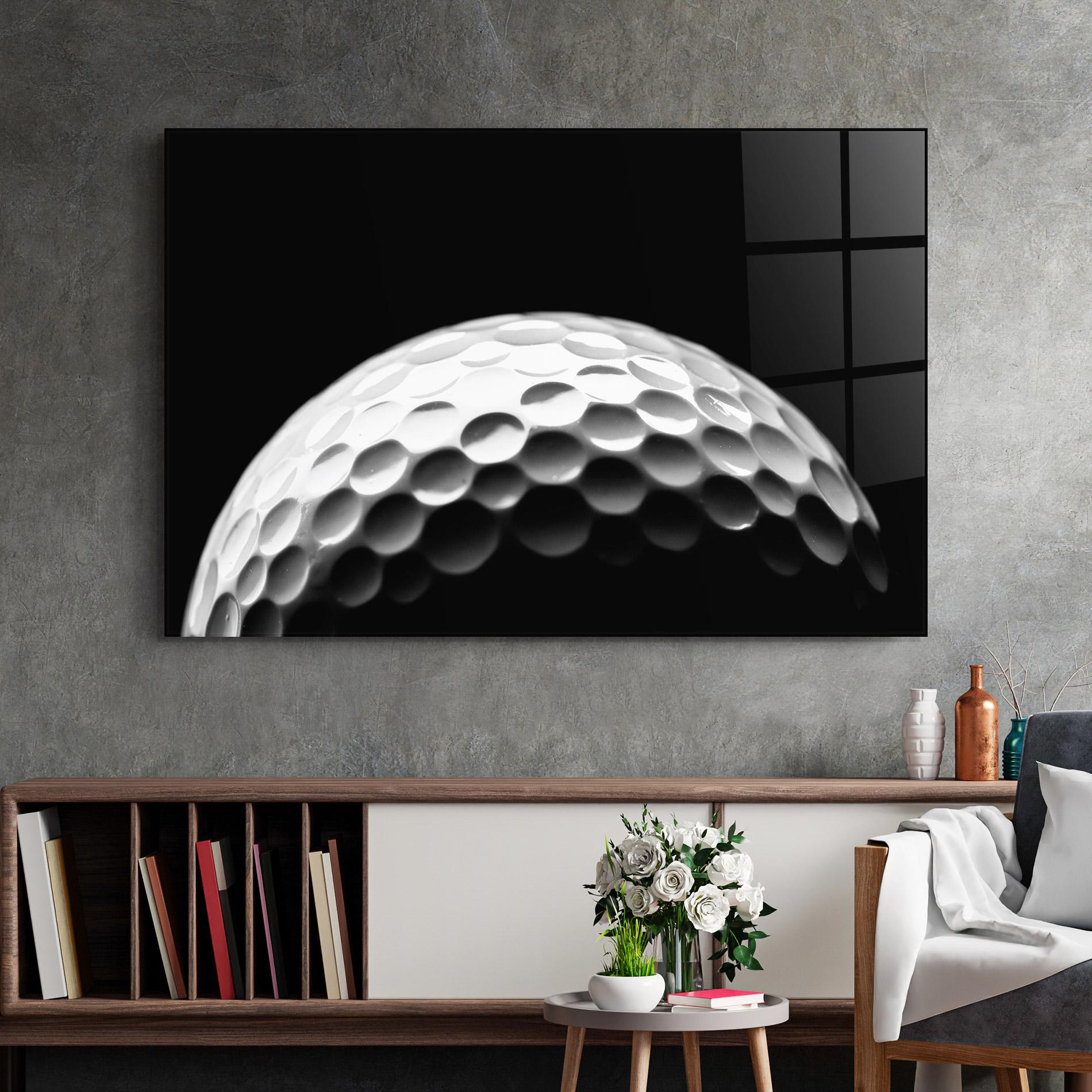 Tablou Sticla Golf Ball Close Up mockup 2