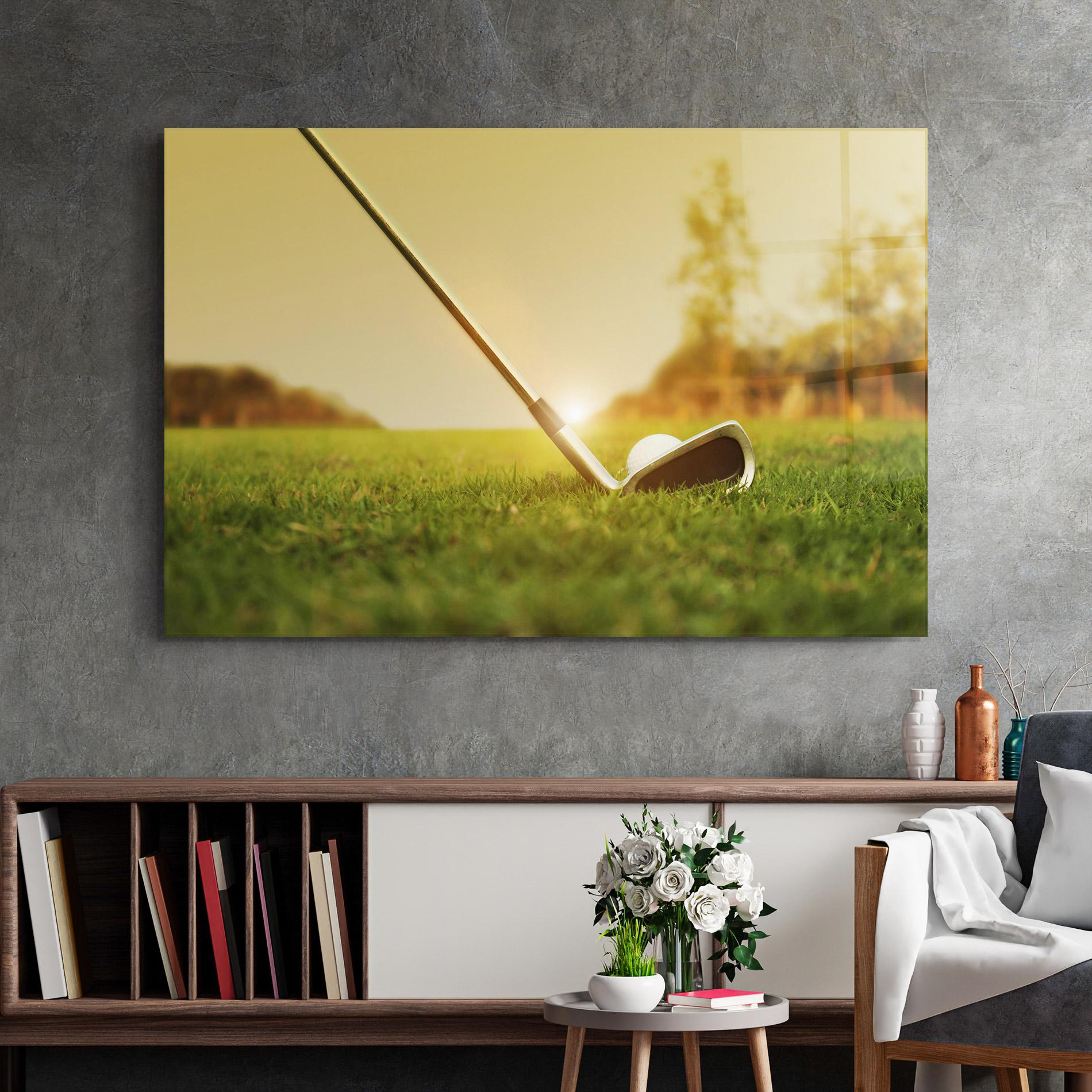 Tablou Sticla Golf Course mockup 2