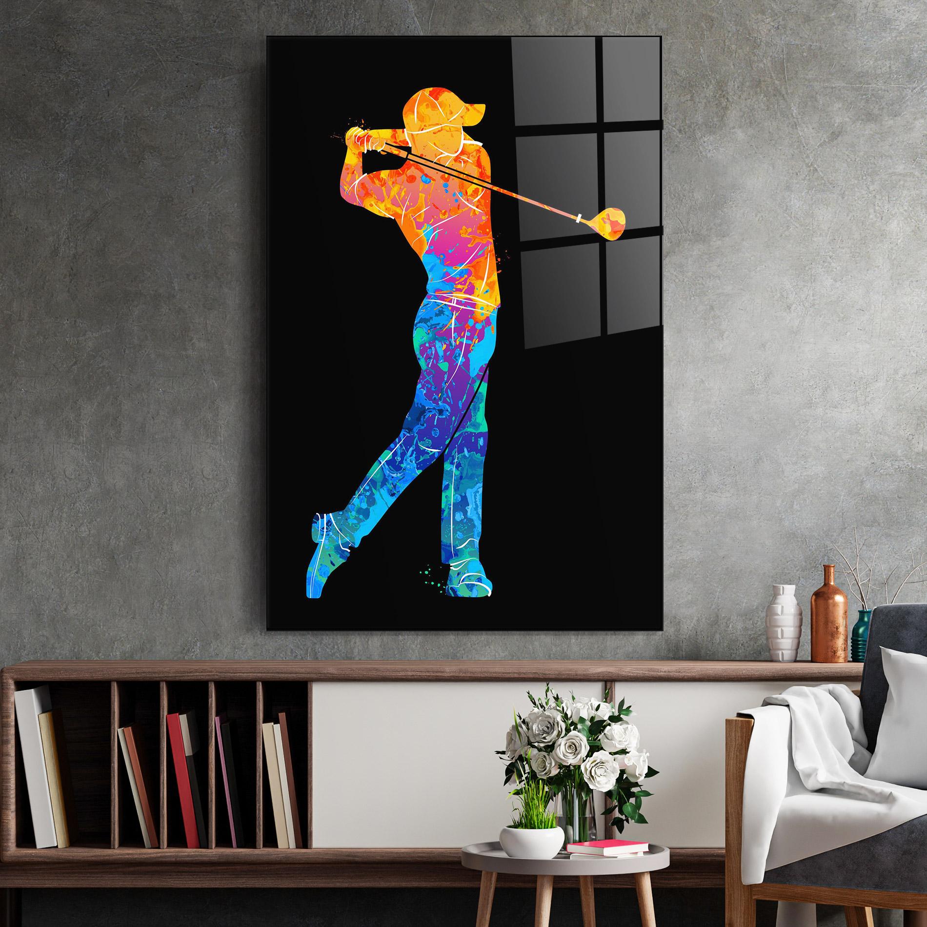 Tablou Sticla Color Mix Golf mockup 2