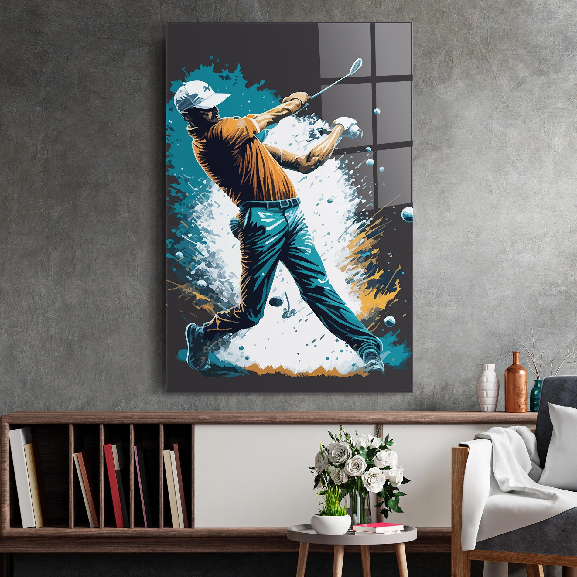 Tablou Sticla Golf On Grey mockup 2