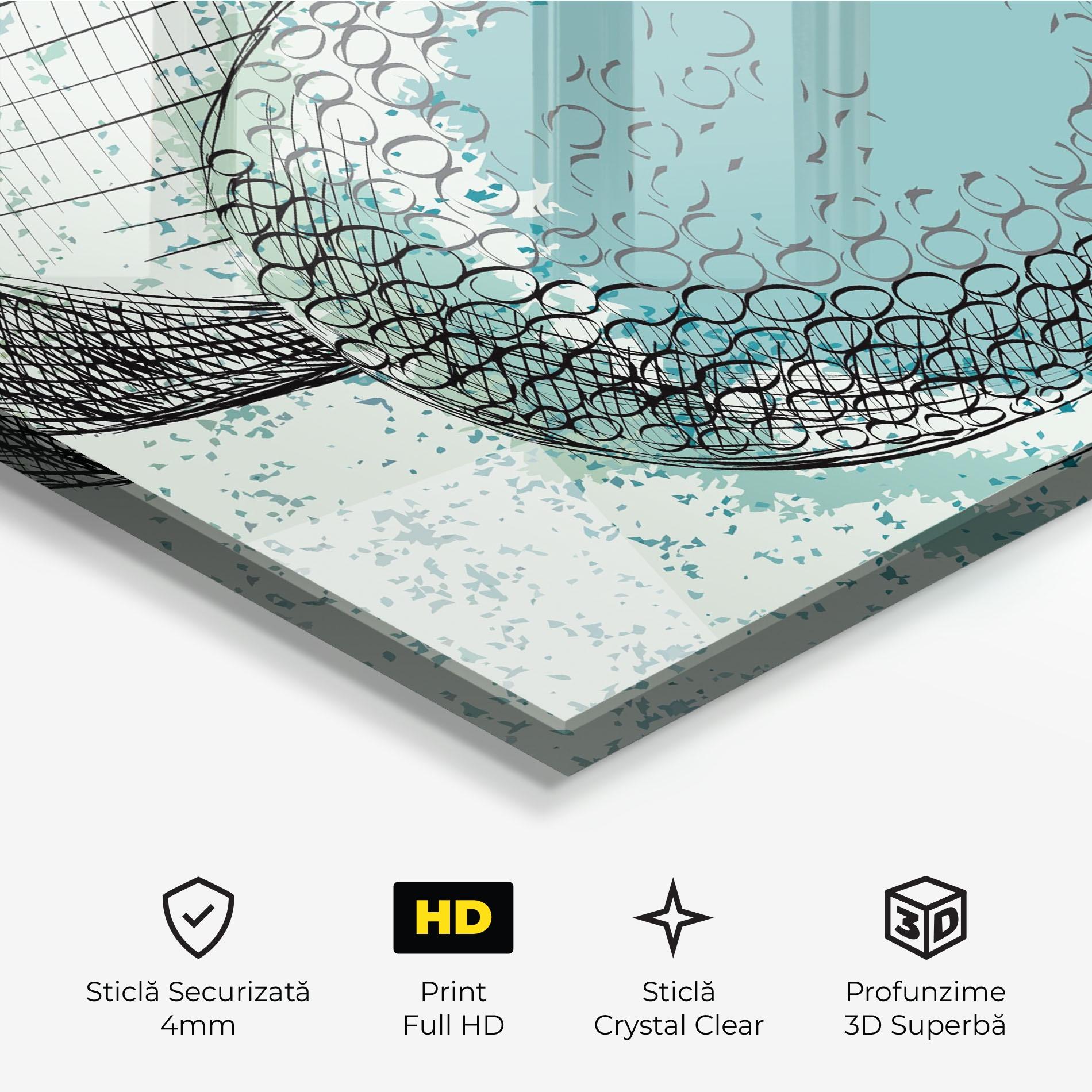 Tablou Sticla Blue Golf mockup 3