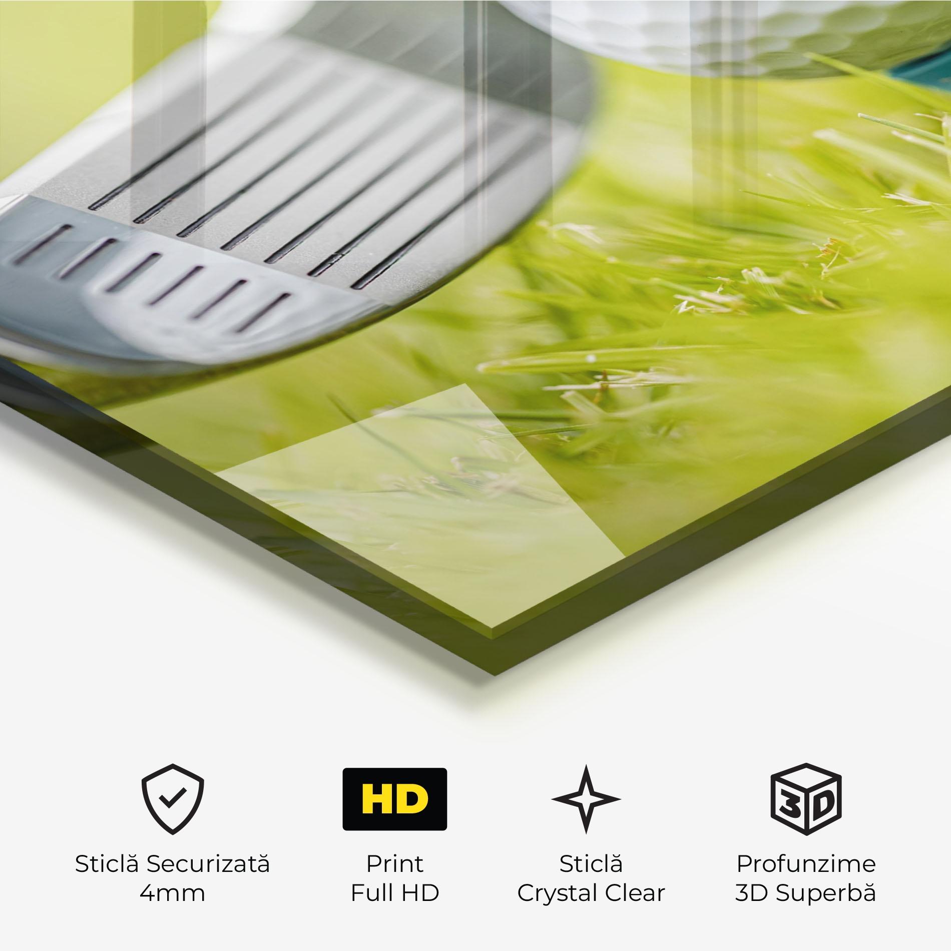 Tablou Sticla Golf Ball Grass mockup 3