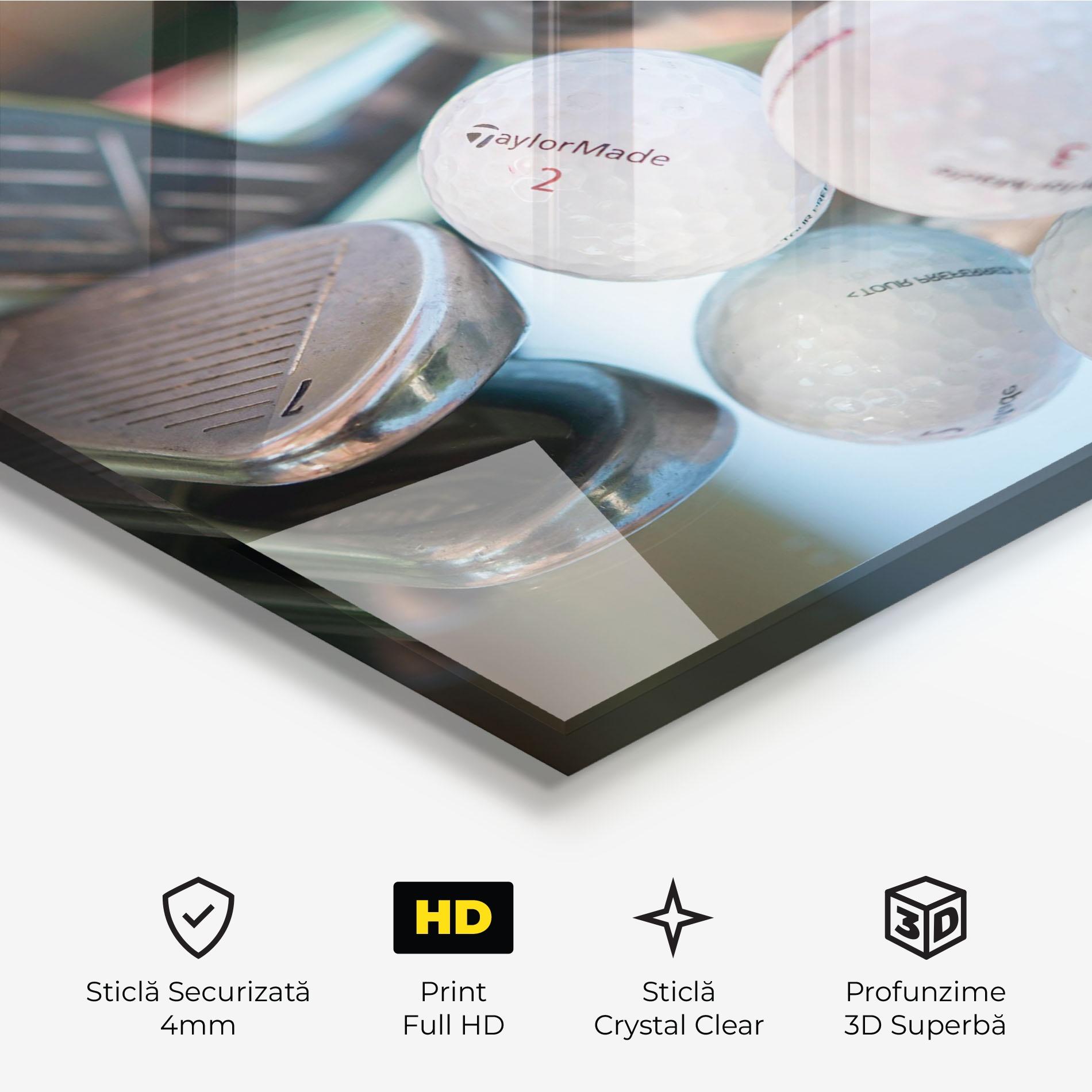 Tablou Sticla Golf Balls Set mockup 3