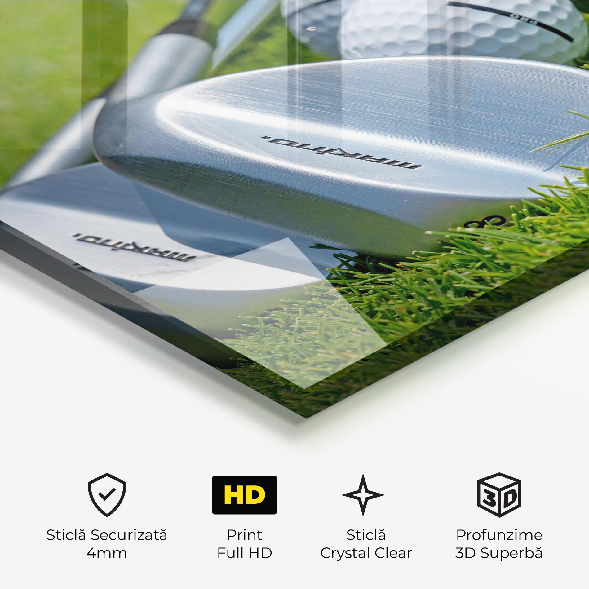 Tablou Sticla Golf Club On Grass mockup 3