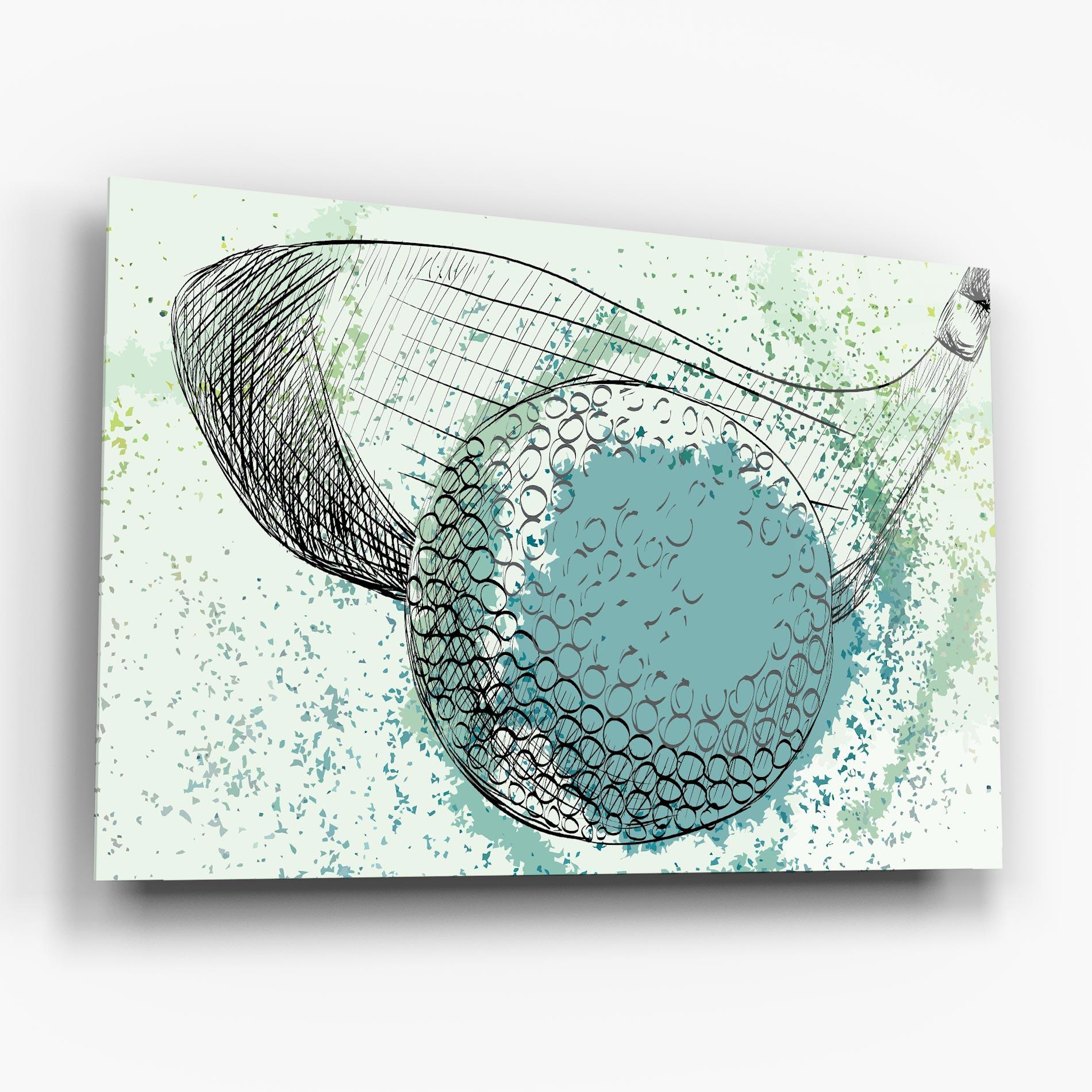 Tablou Sticla Blue Golf mockup 6