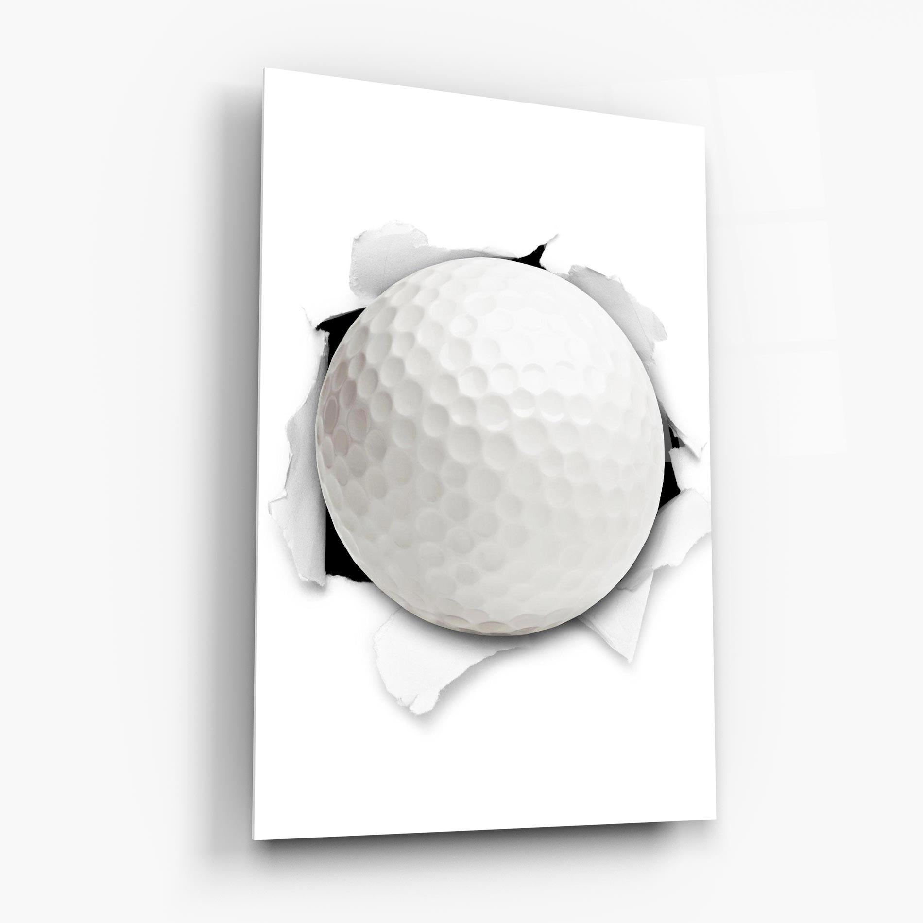 Tablou Sticla Golf Ball Bursting Hole mockup 6