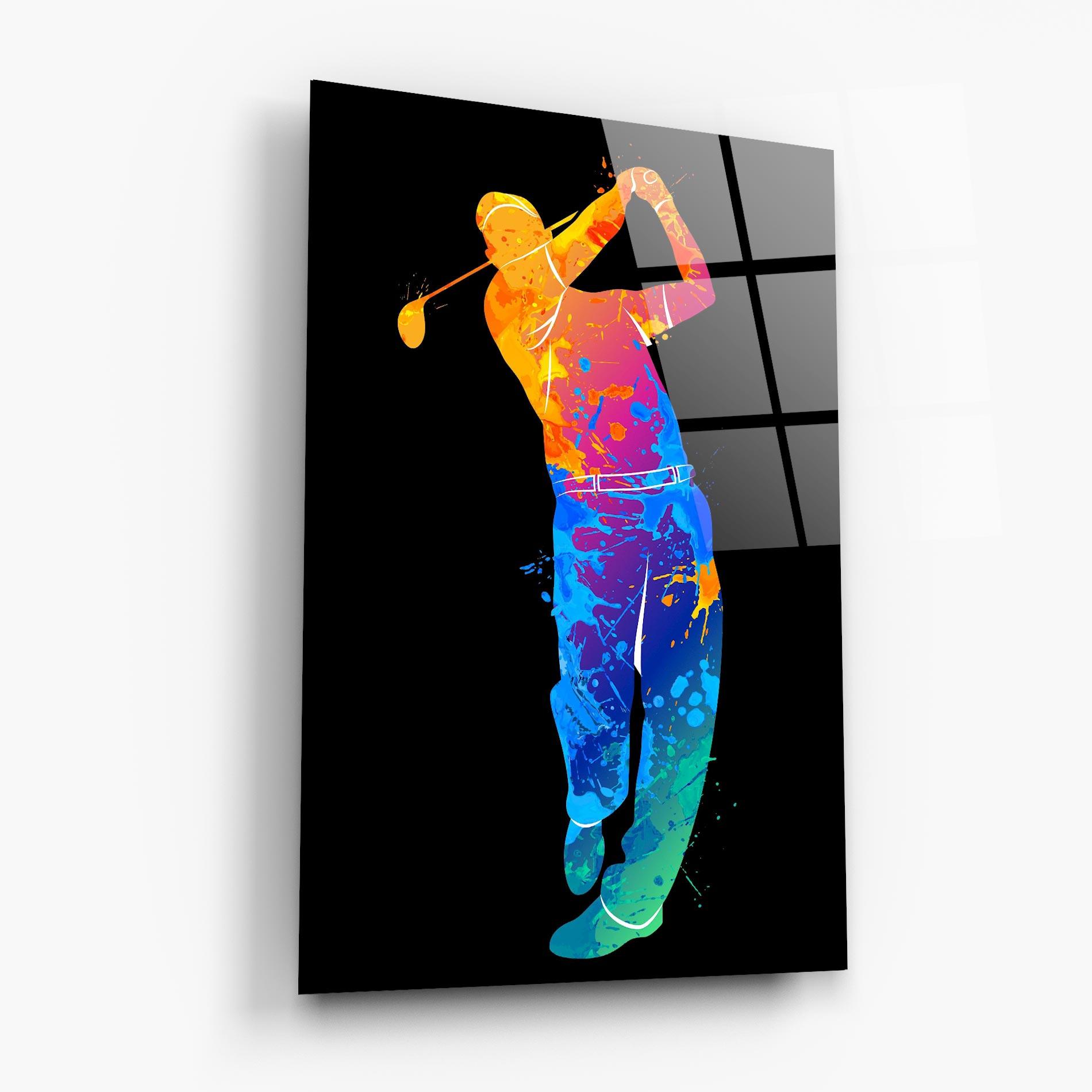 Tablou Sticla Golf Color Art mockup 6