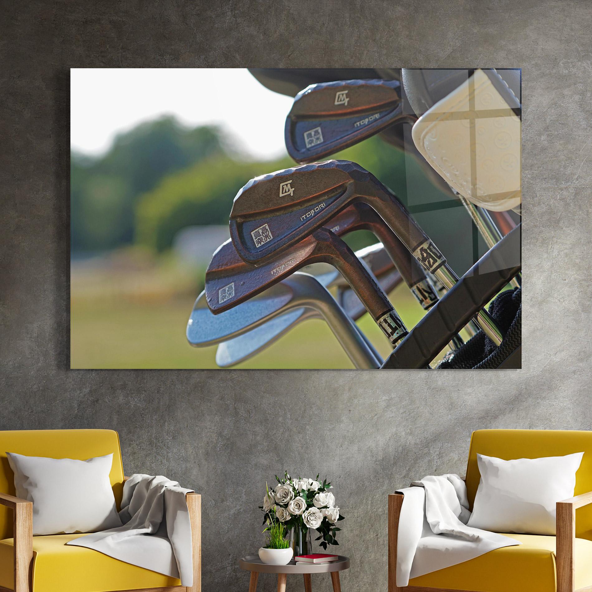 Tablou Sticla Brown Golf Club mockup 4