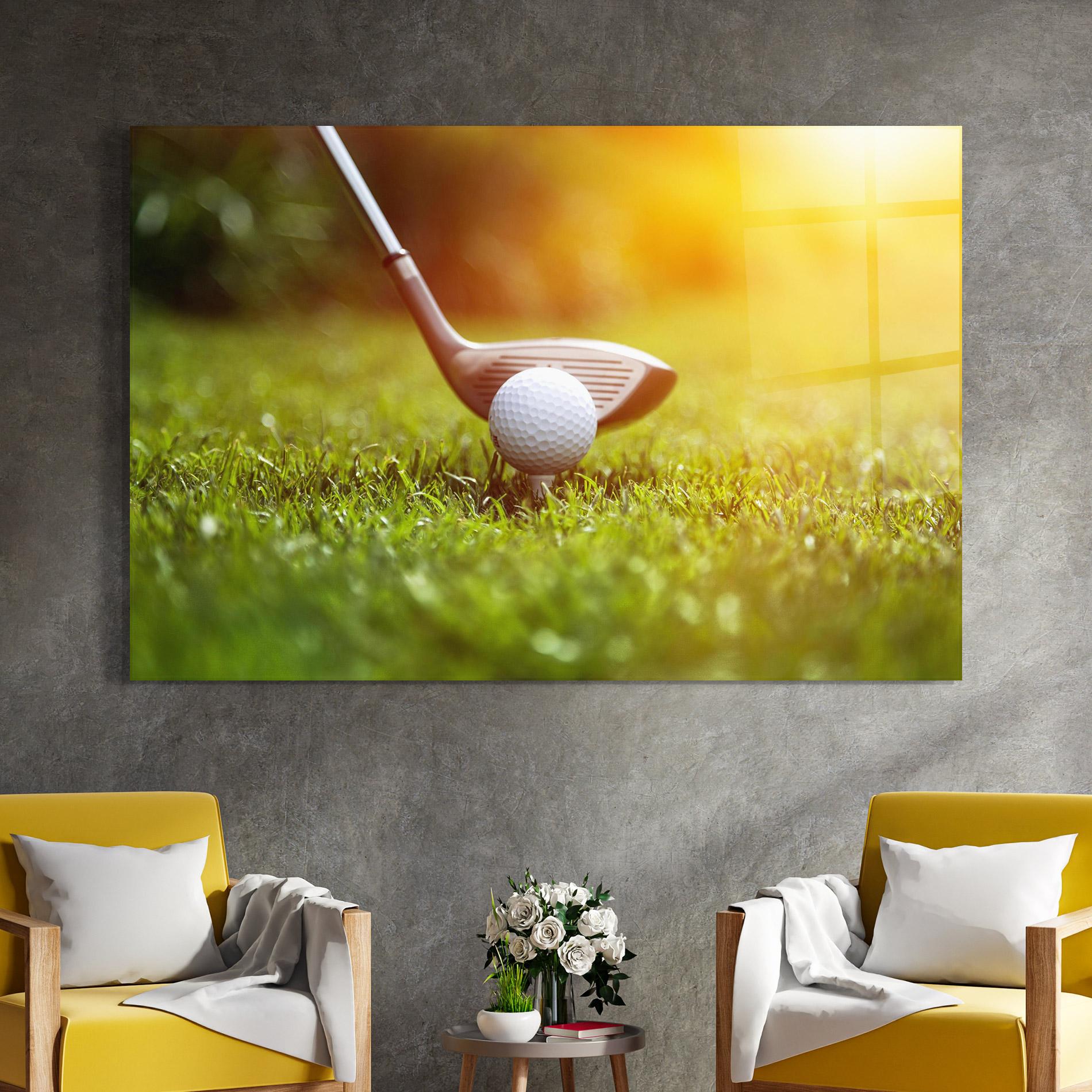 Tablou Sticla Close Up Golf Ball mockup 4