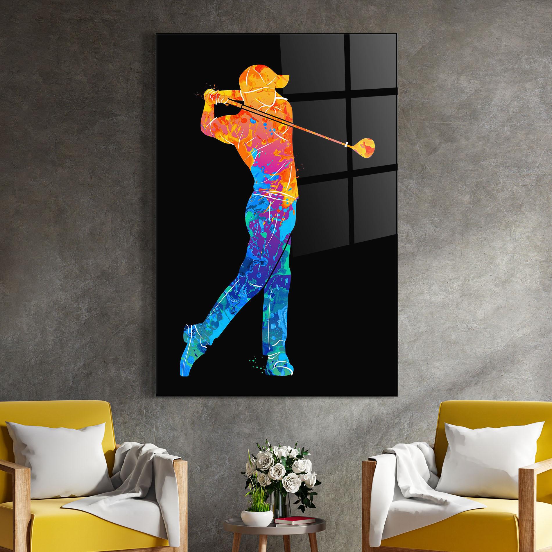 Tablou Sticla Color Mix Golf mockup 4