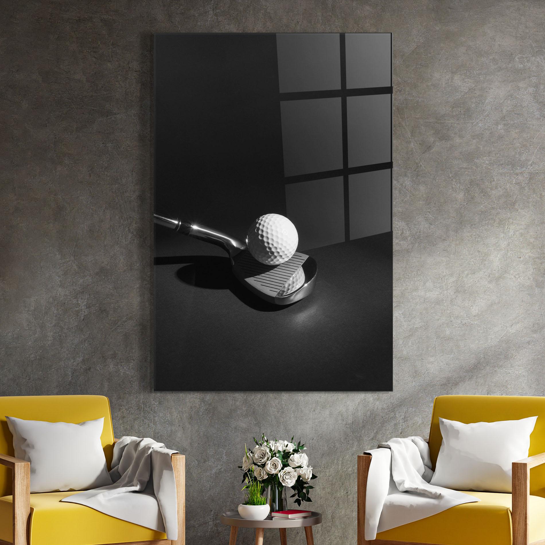 Tablou Sticla Golf Equipment mockup 4