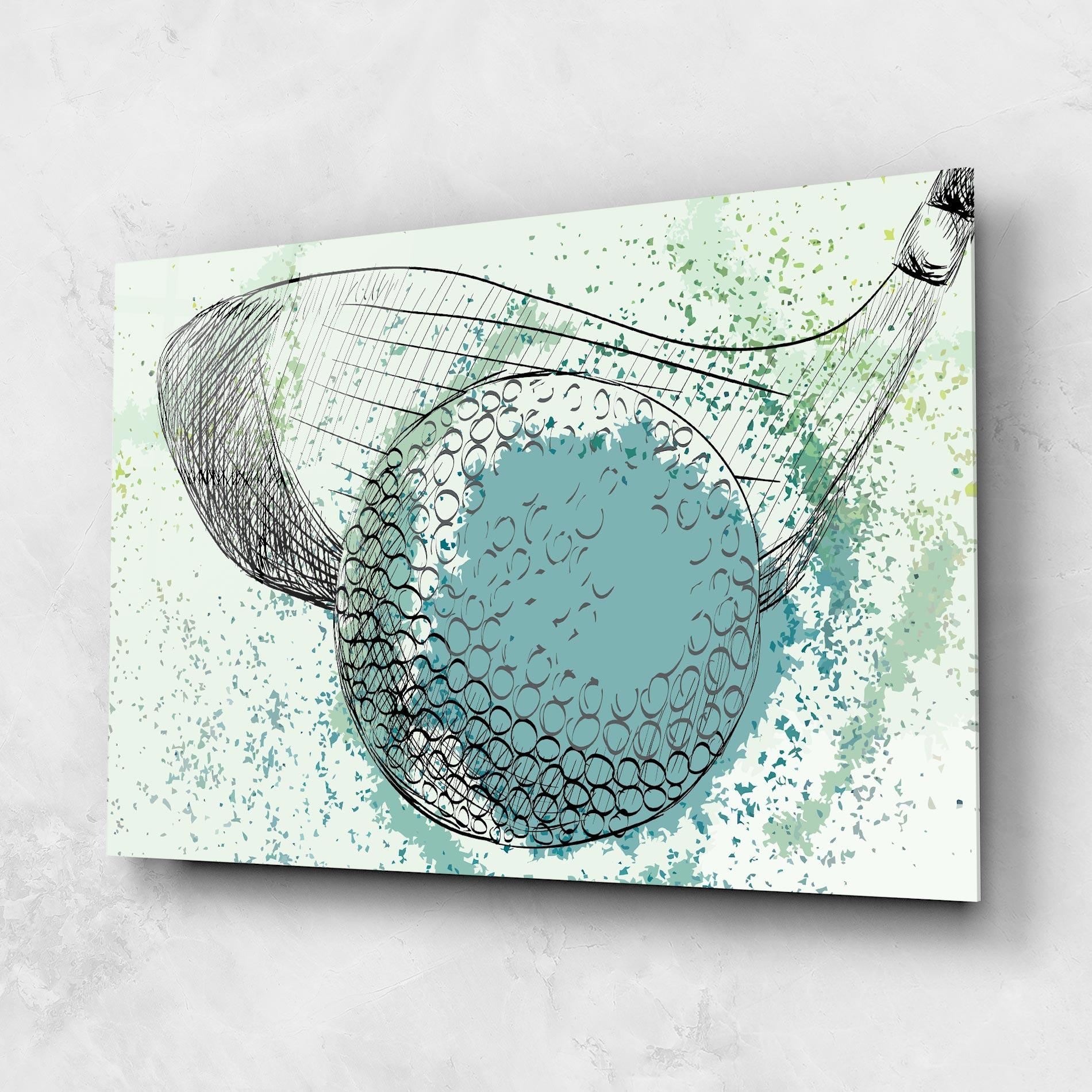 Tablou Sticla Blue Golf mockup 1