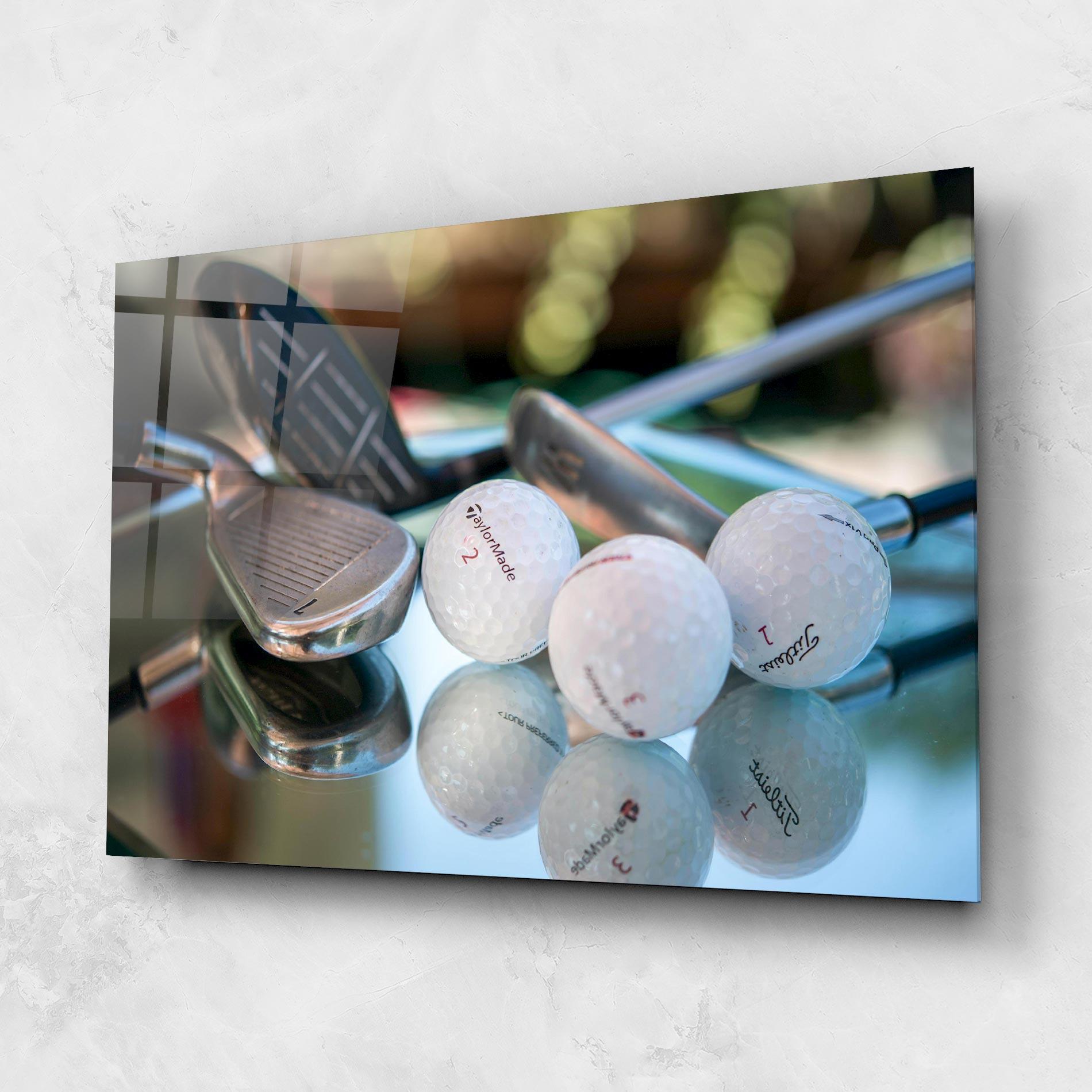 Tablou Sticla Golf Balls Set mockup 1