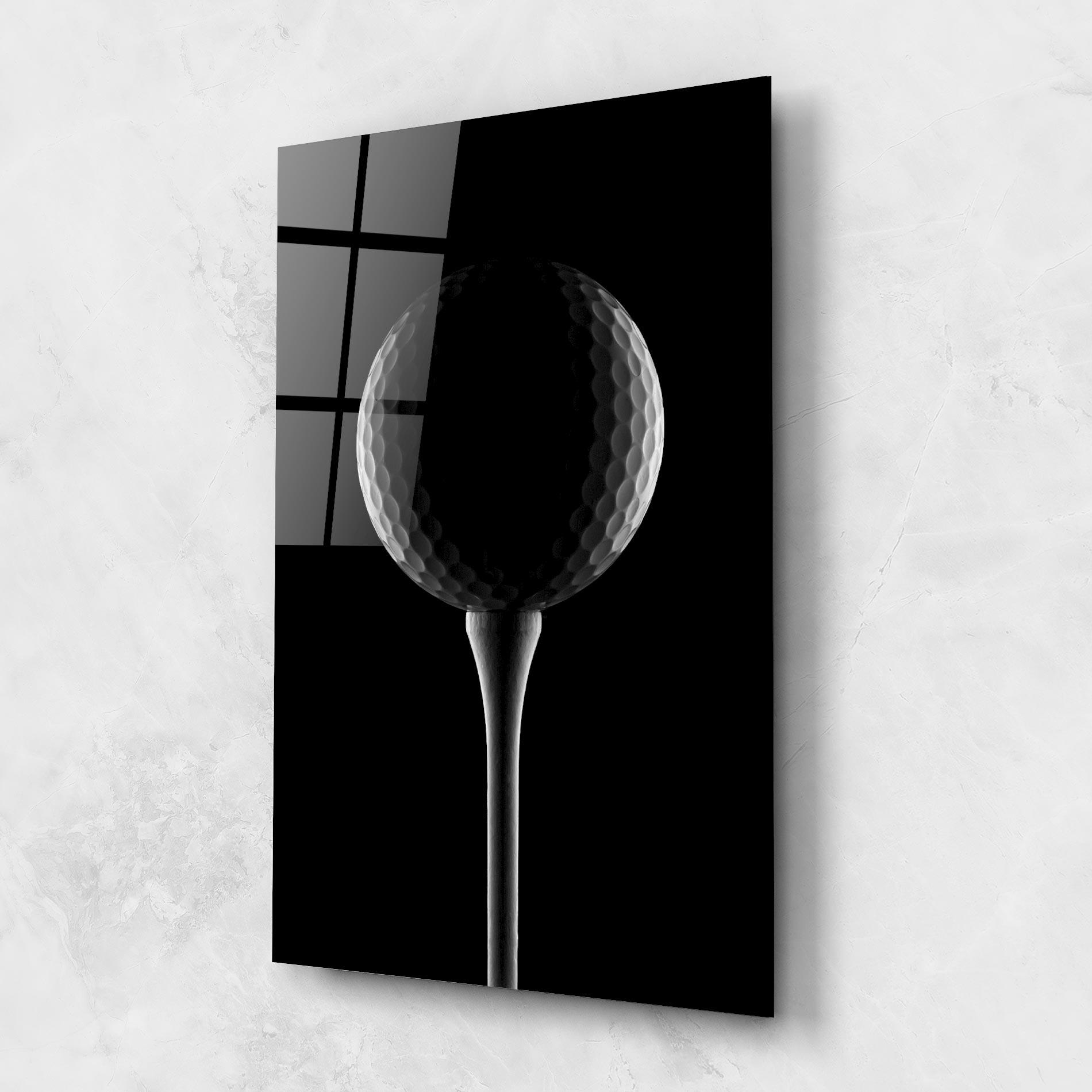 Tablou Sticla Golf Ball Black mockup 1