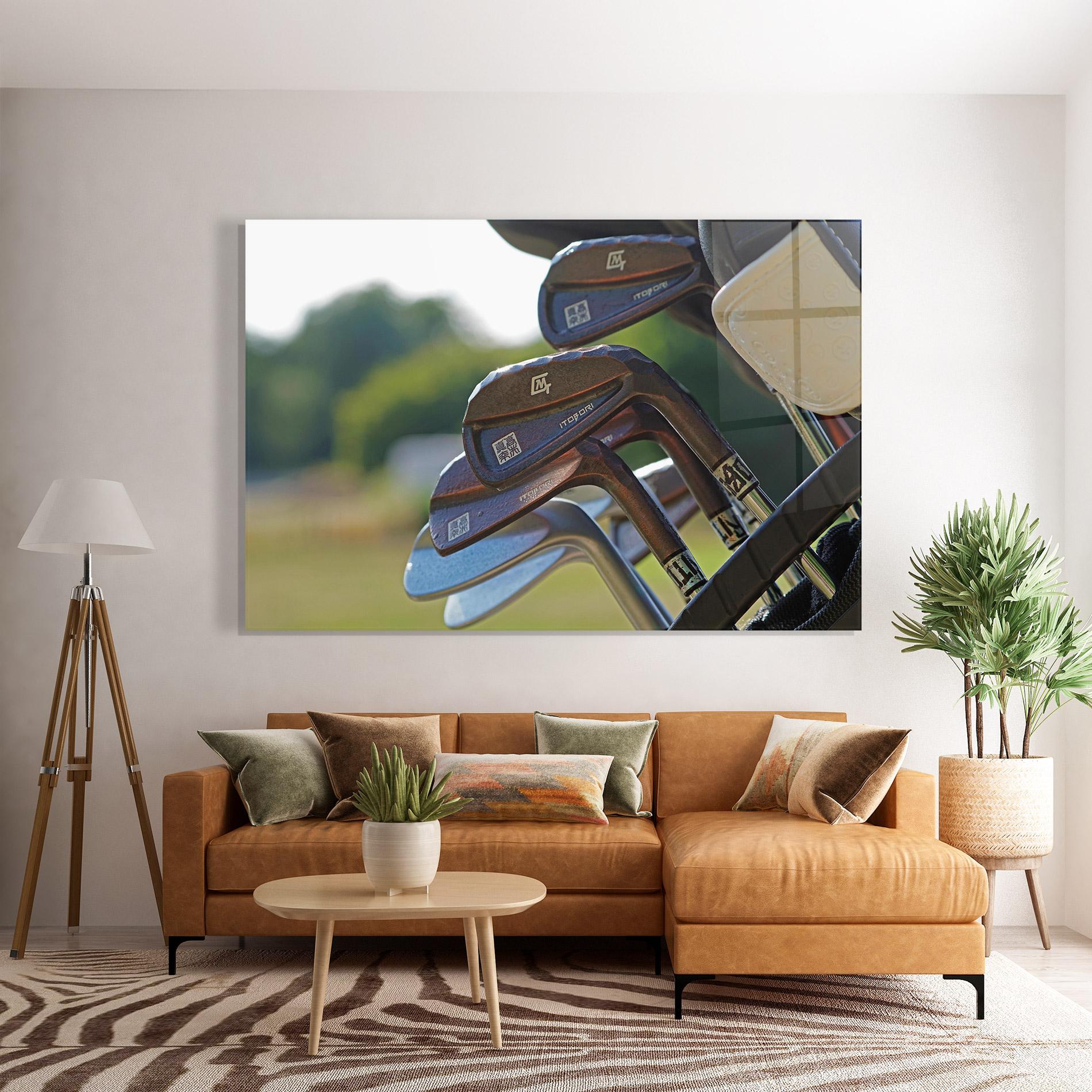 Tablou Sticla Brown Golf Club mockup 7