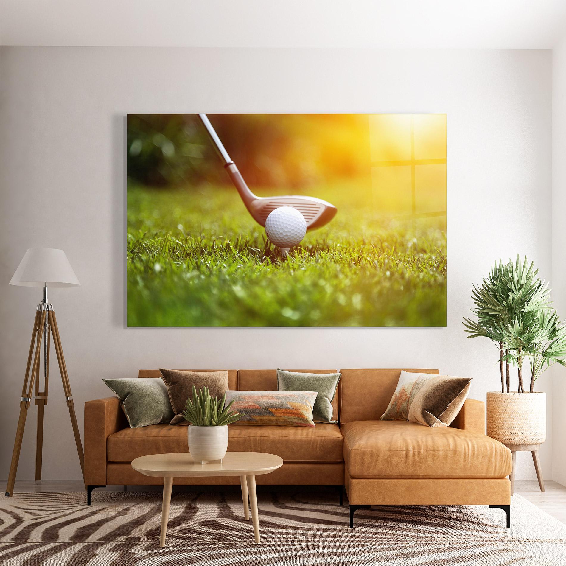 Tablou Sticla Close Up Golf Ball mockup 7