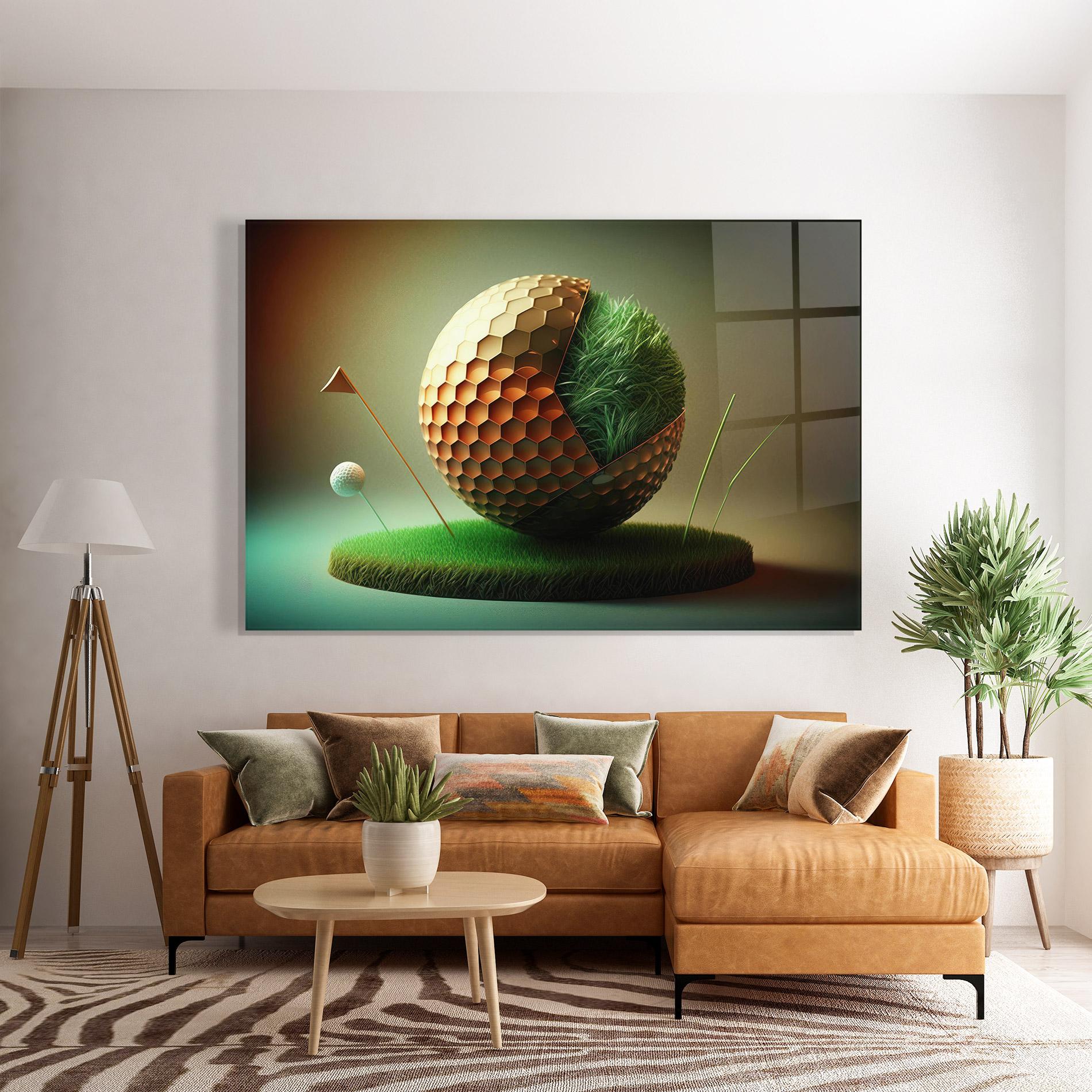Tablou Sticla Golf Ball 3d Style mockup 7