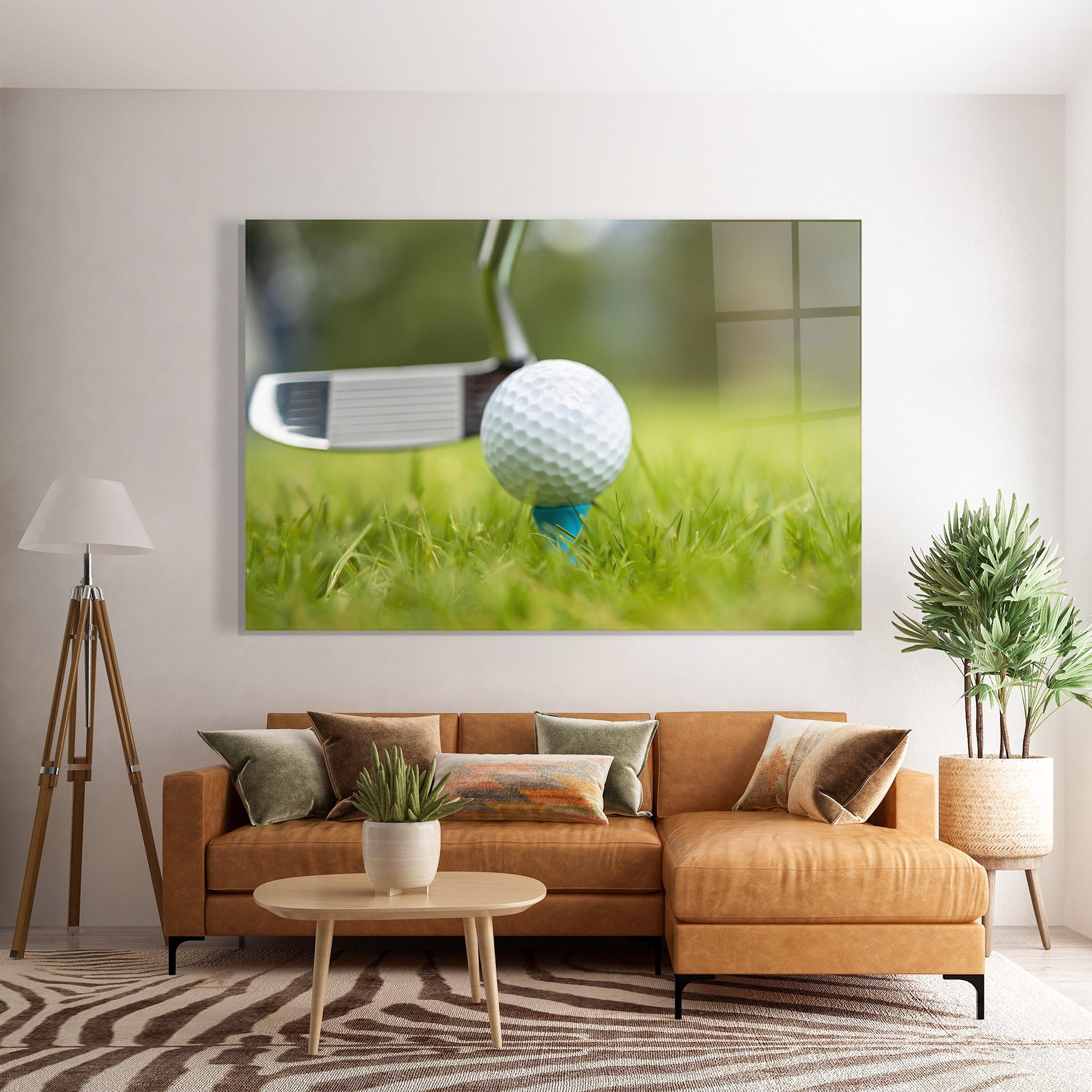 Tablou Sticla Golf Ball Tee mockup 7