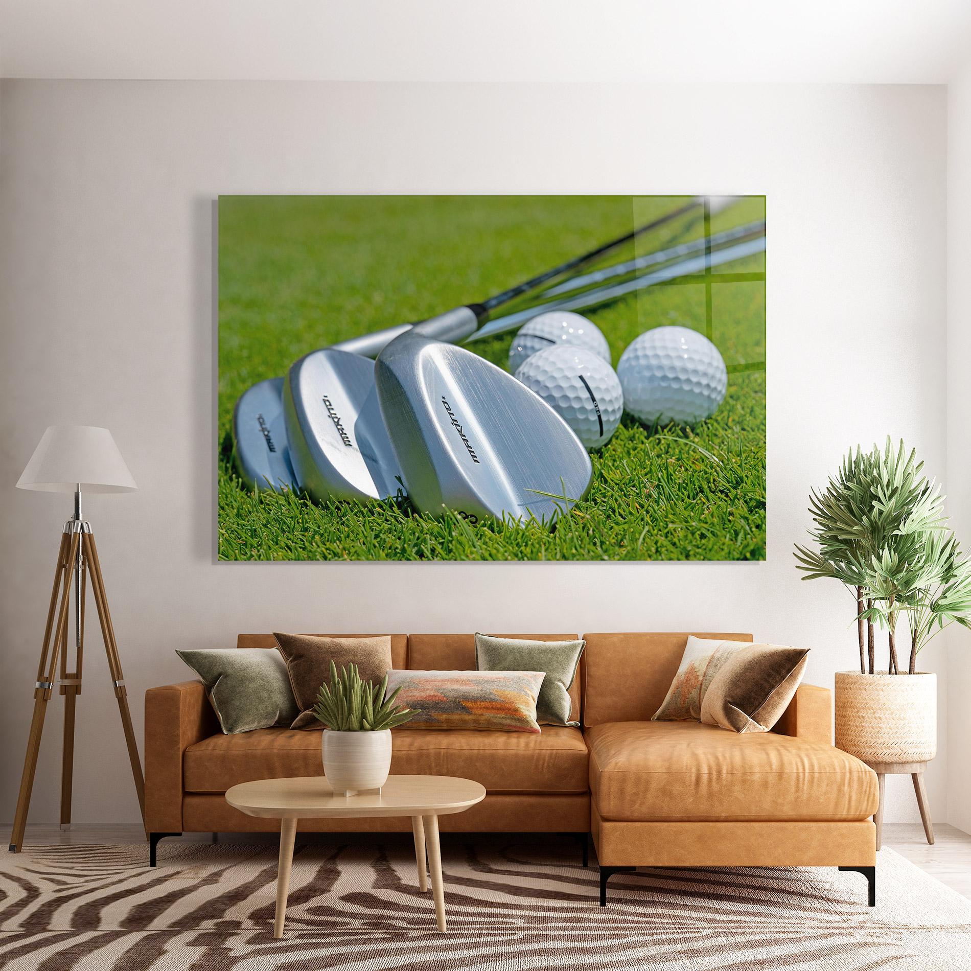 Tablou Sticla Golf Club On Grass mockup 7