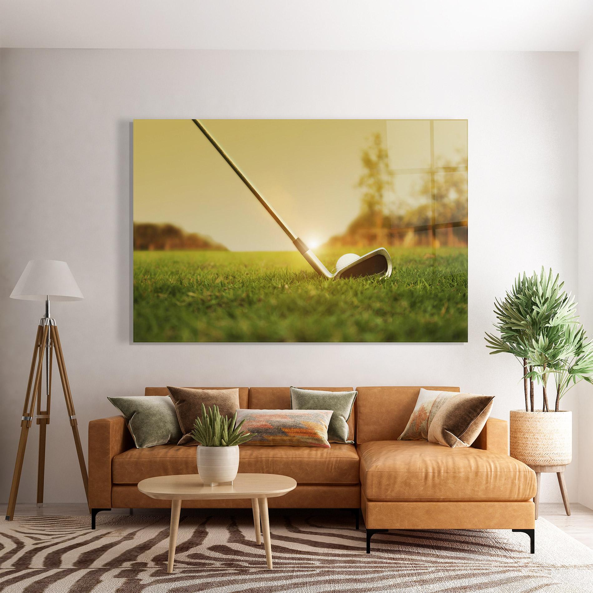 Tablou Sticla Golf Course mockup 7