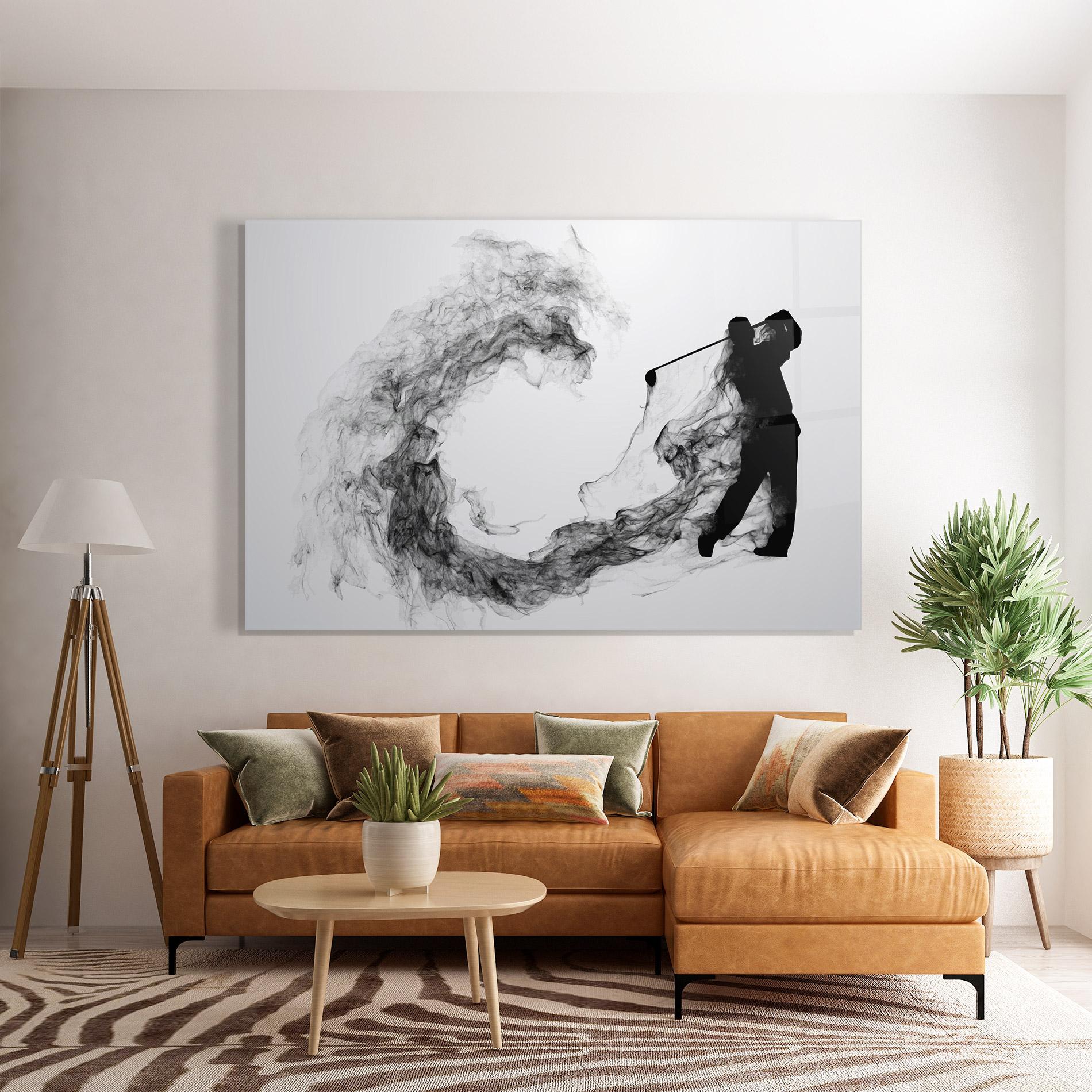 Tablou Sticla Golf Smoke mockup 7