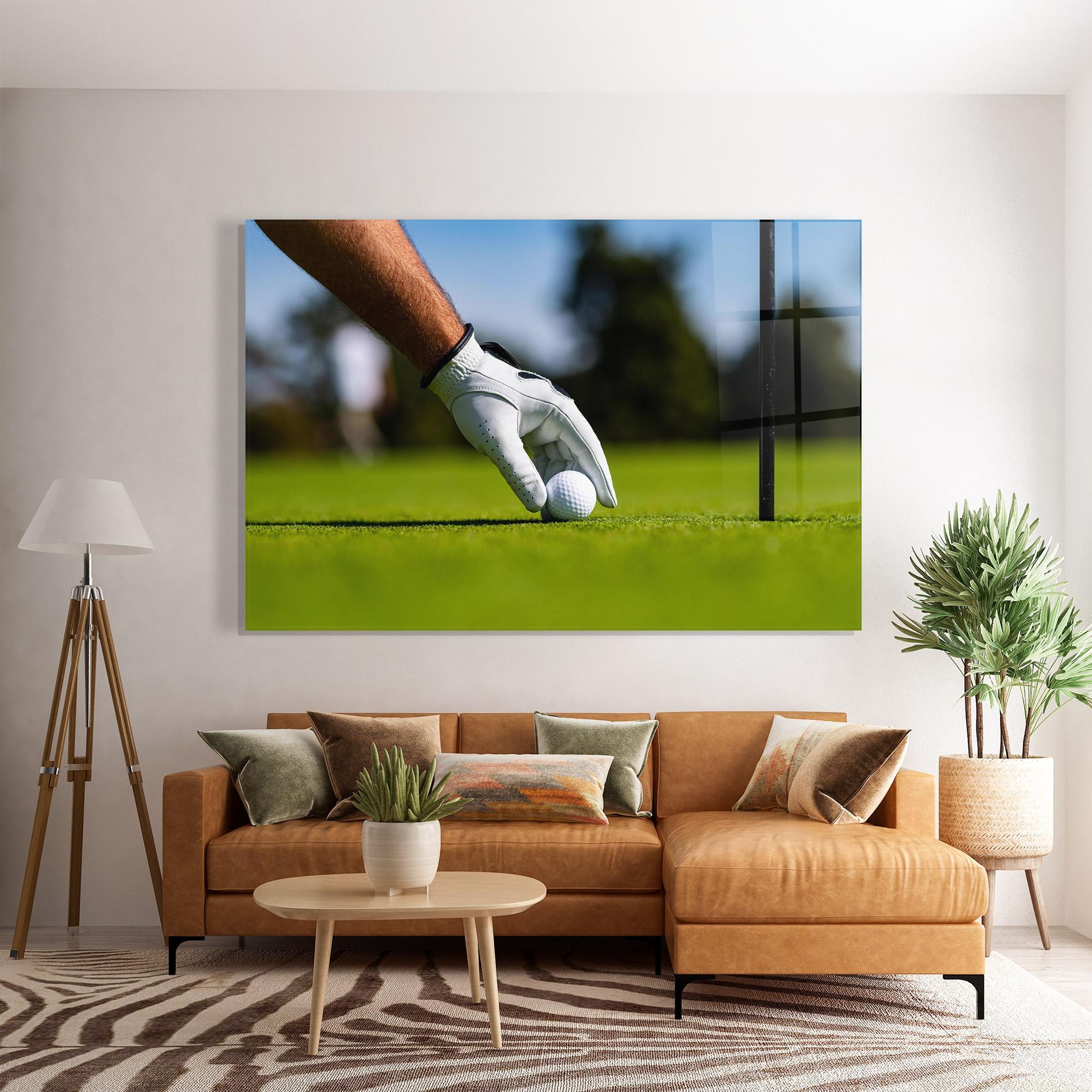 Tablou Sticla Golfer Man mockup 7