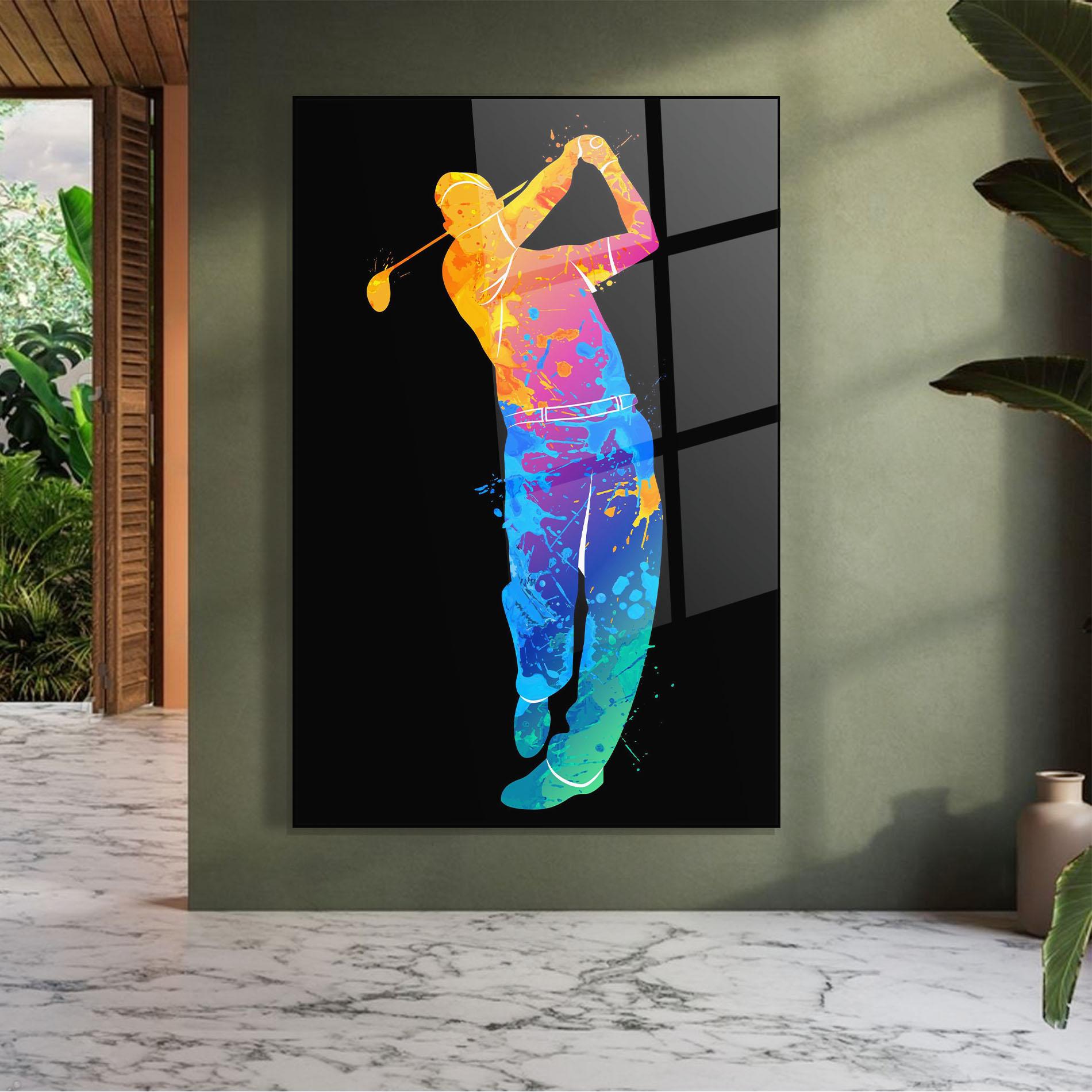 Tablou Sticla Golf Color Art mockup 7