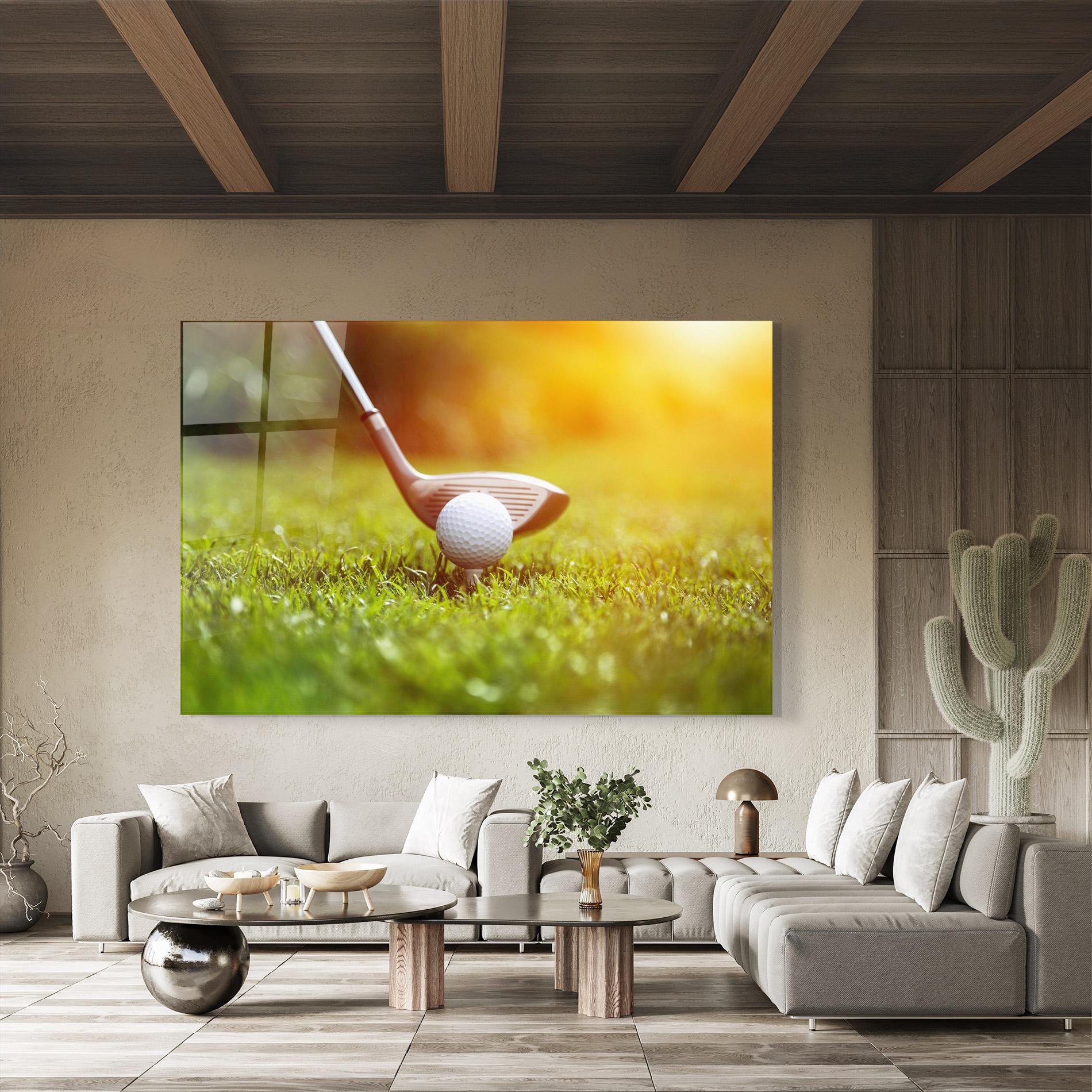 Tablou Sticla Close Up Golf Ball mockup 8