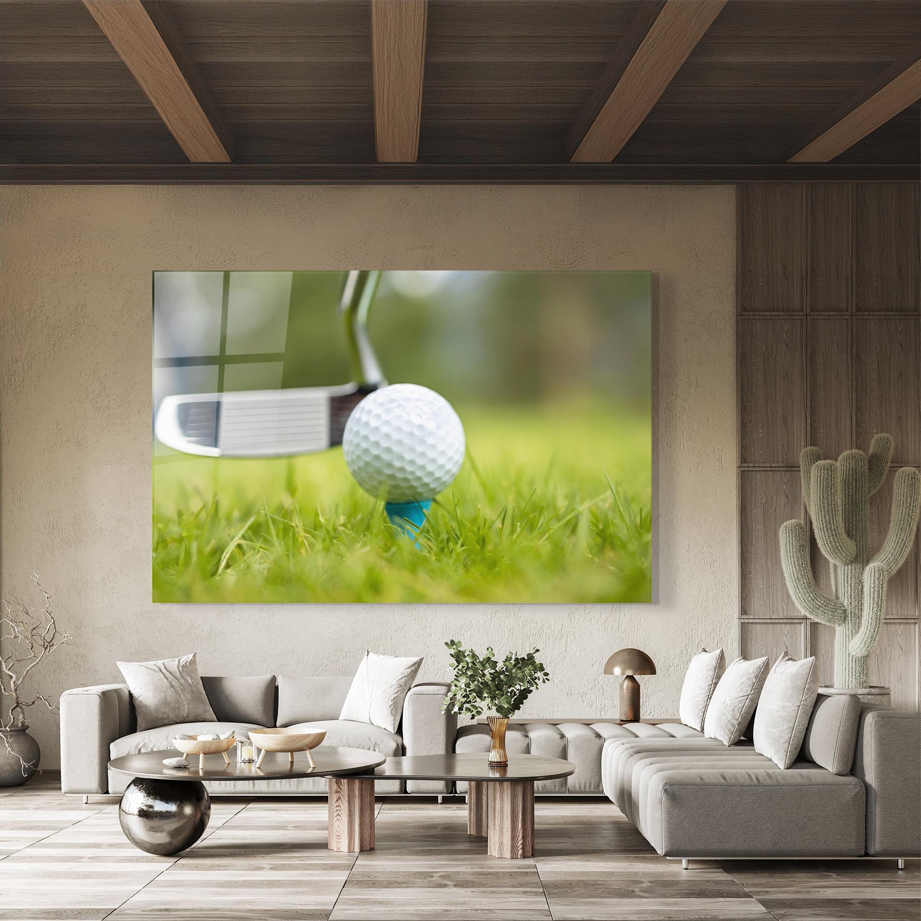 Tablou Sticla Golf Ball Tee mockup 8