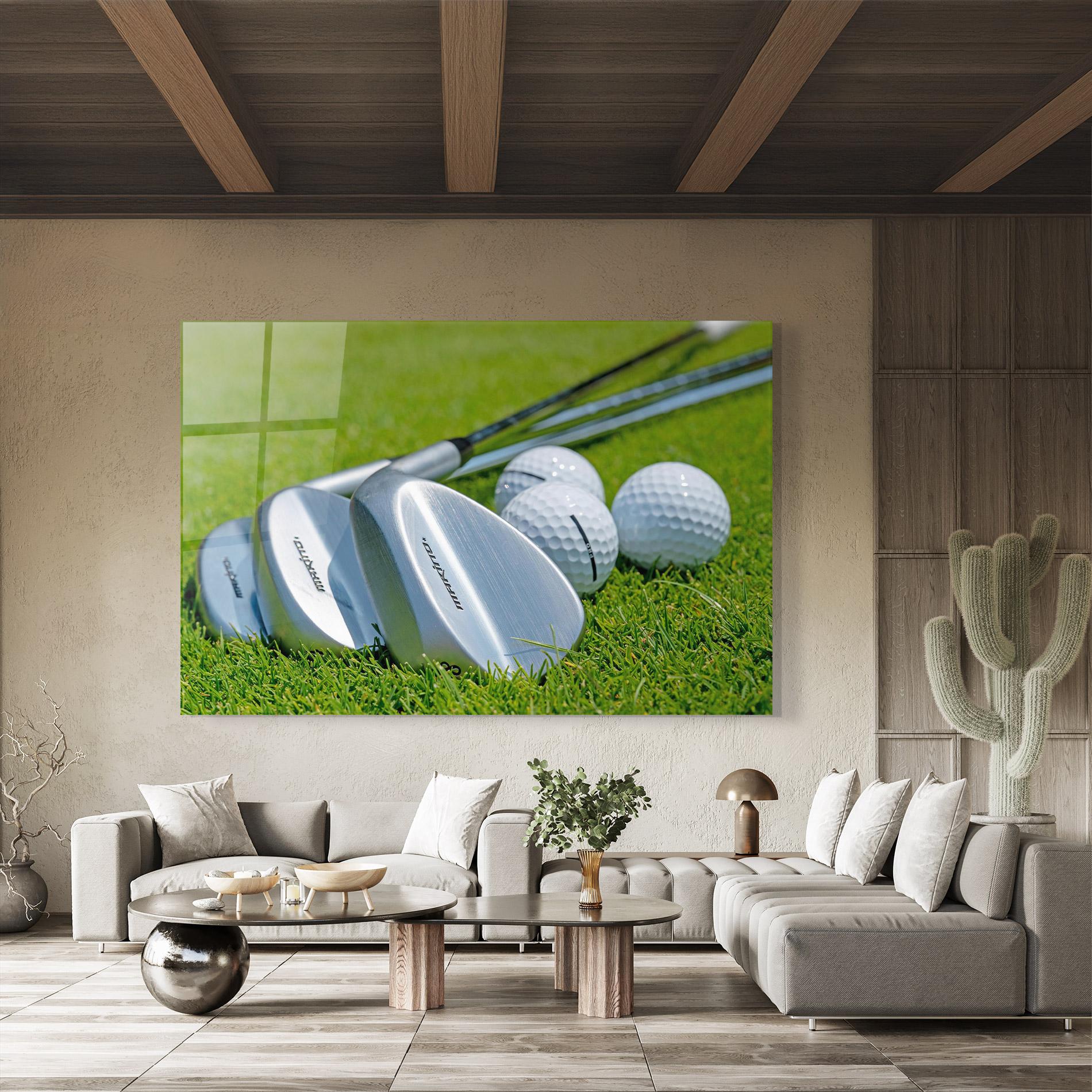 Tablou Sticla Golf Club On Grass mockup 8