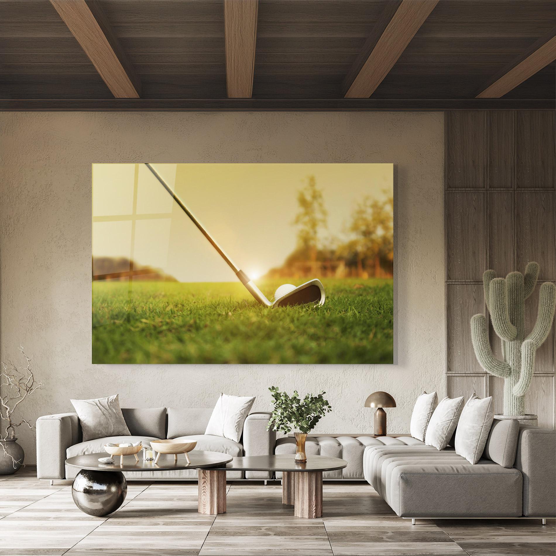 Tablou Sticla Golf Course mockup 8