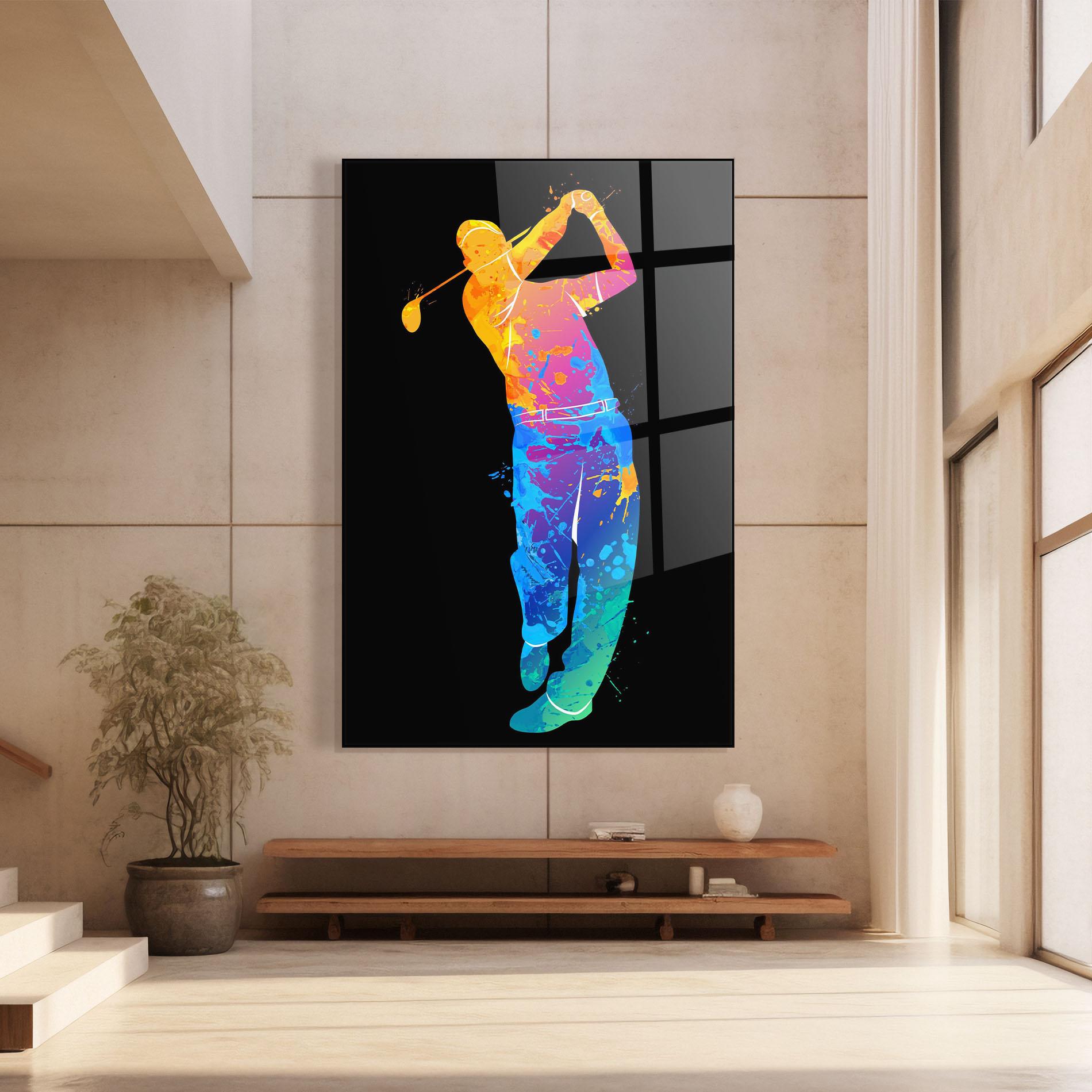 Tablou Sticla Golf Color Art mockup 8