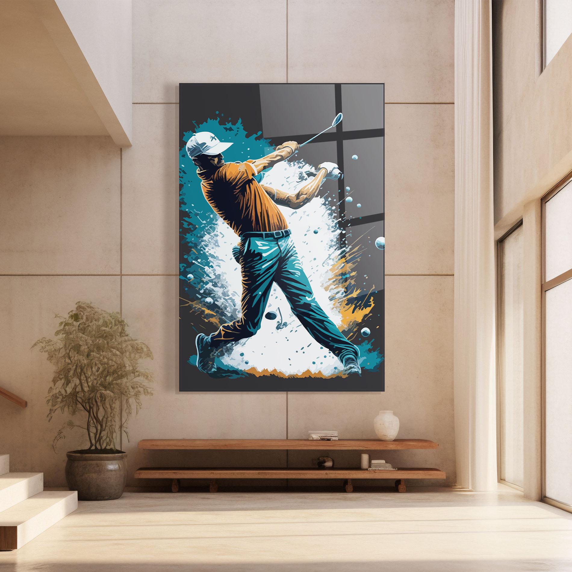 Tablou Sticla Golf On Grey mockup 8